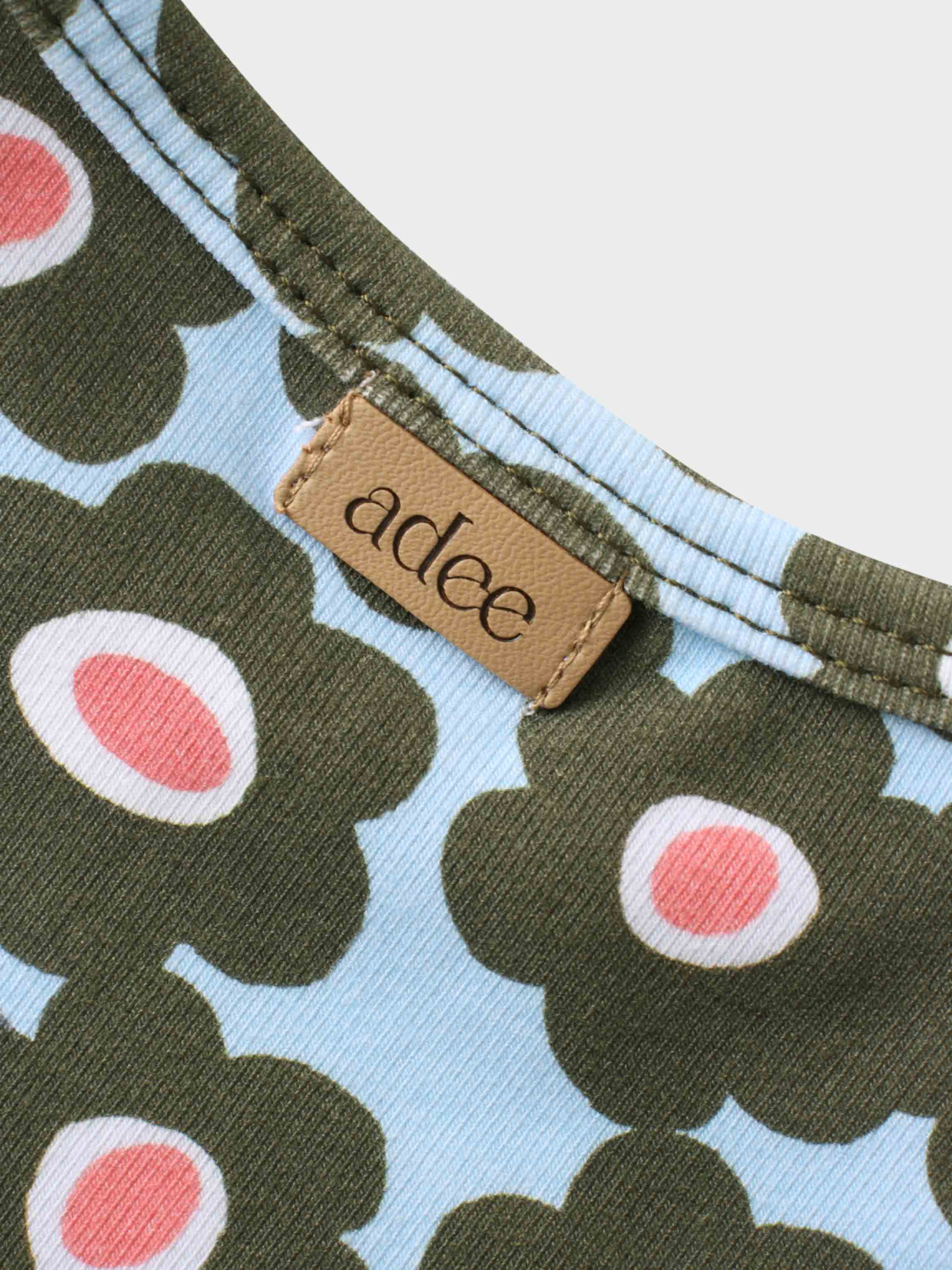 Green flower print girls shirt