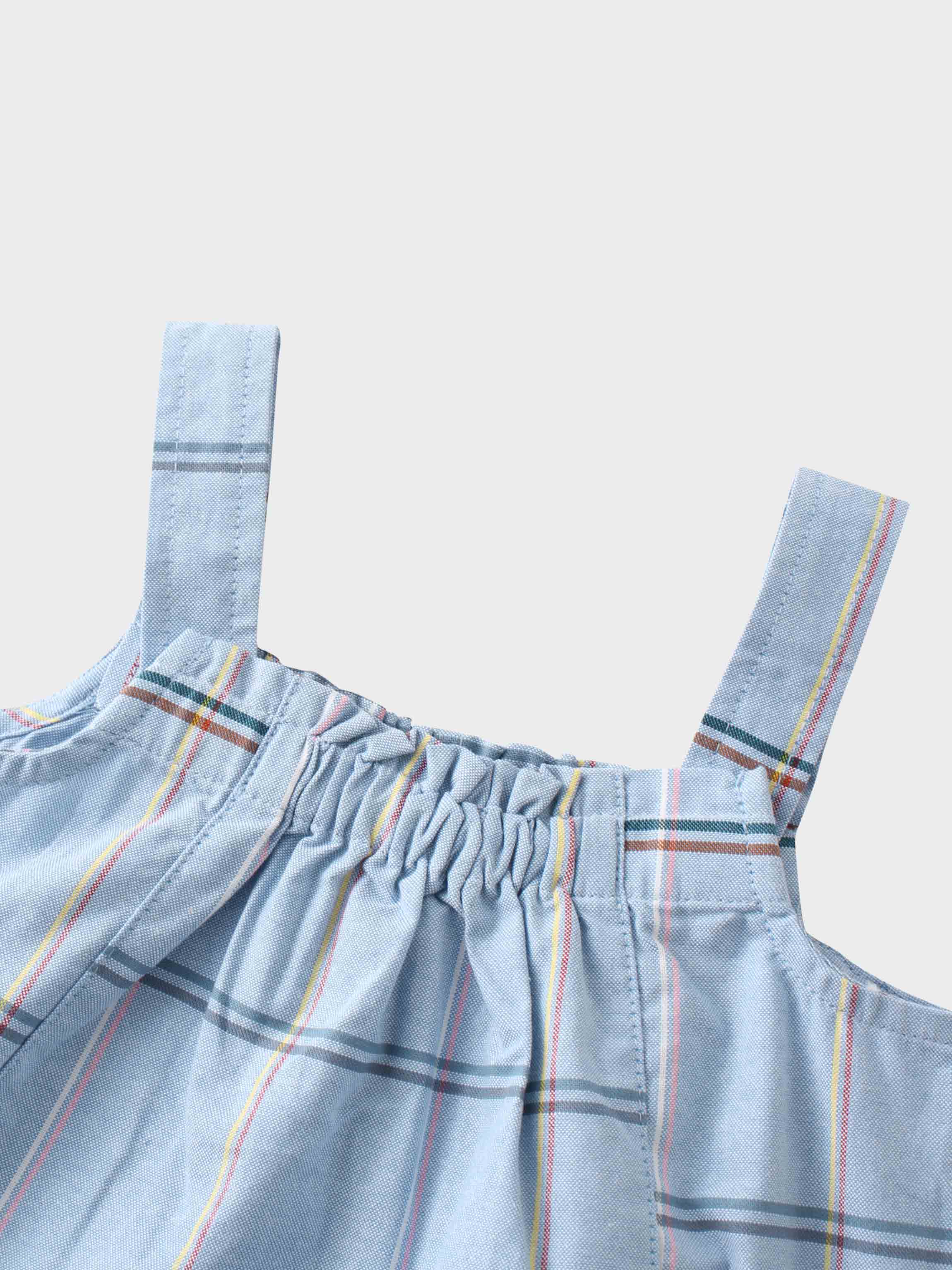 Cotton plaid jumper dress straps