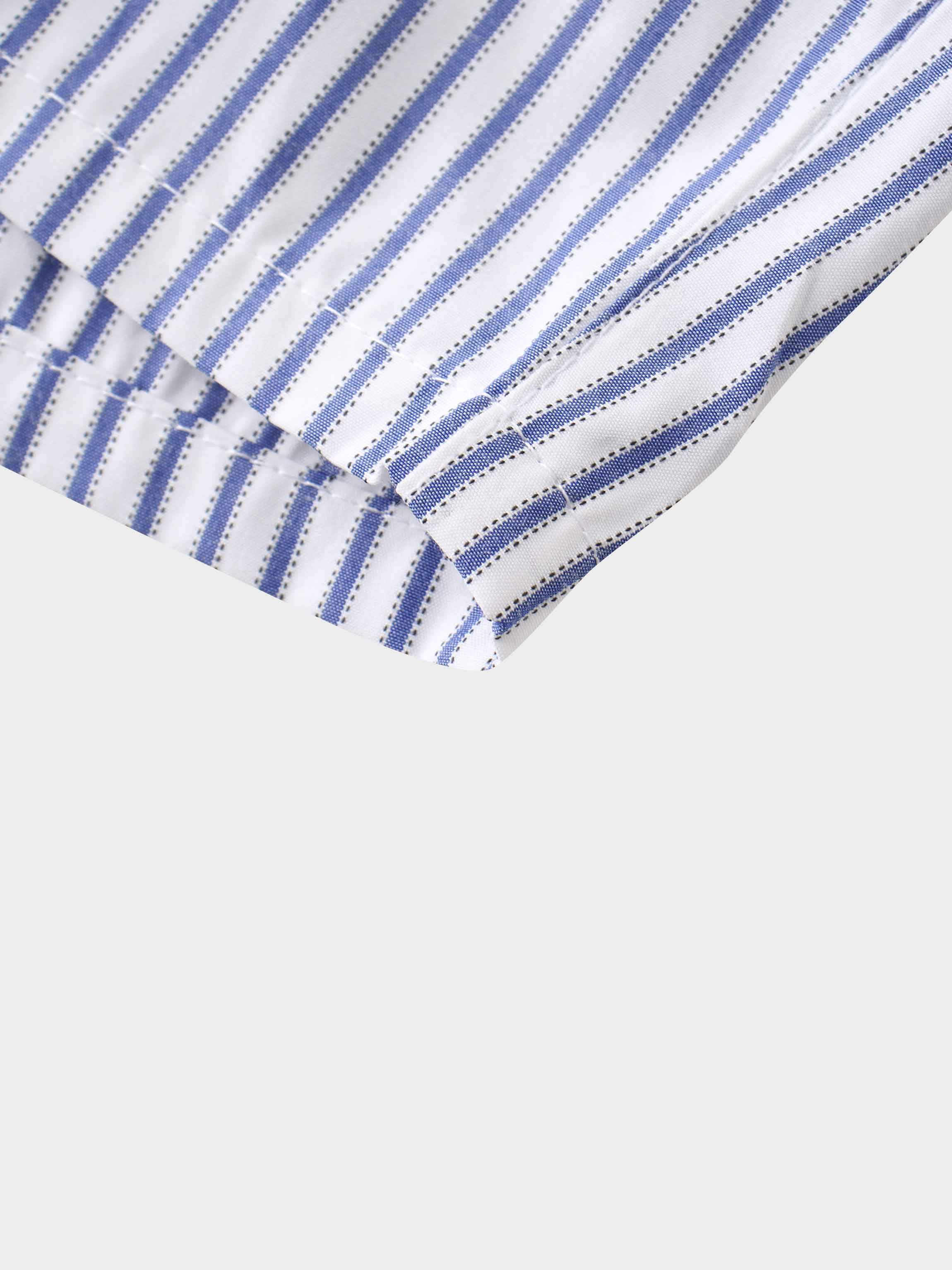 Boys shorts light blue striped fabric