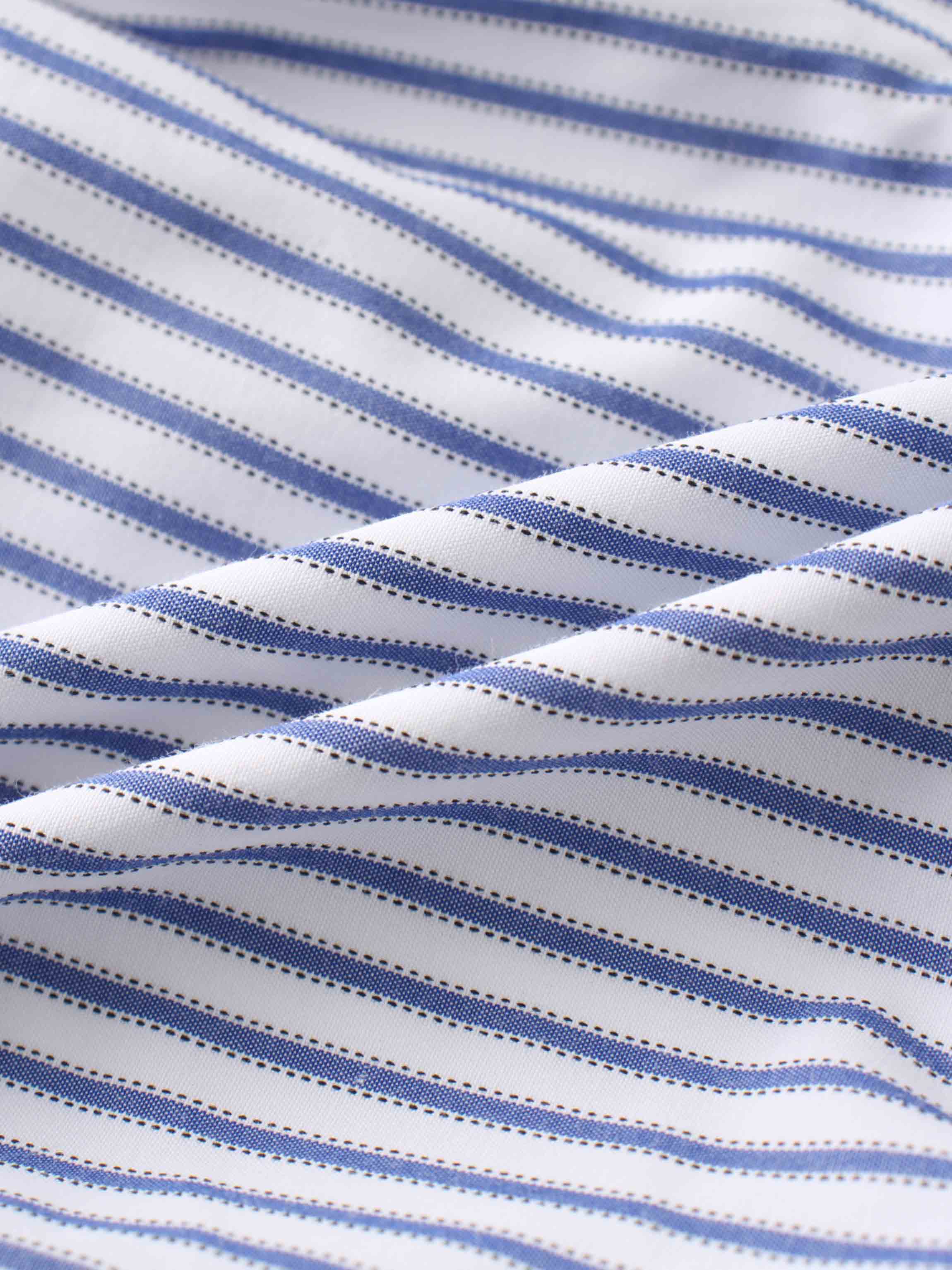 Light blue white striped baby boy romper
