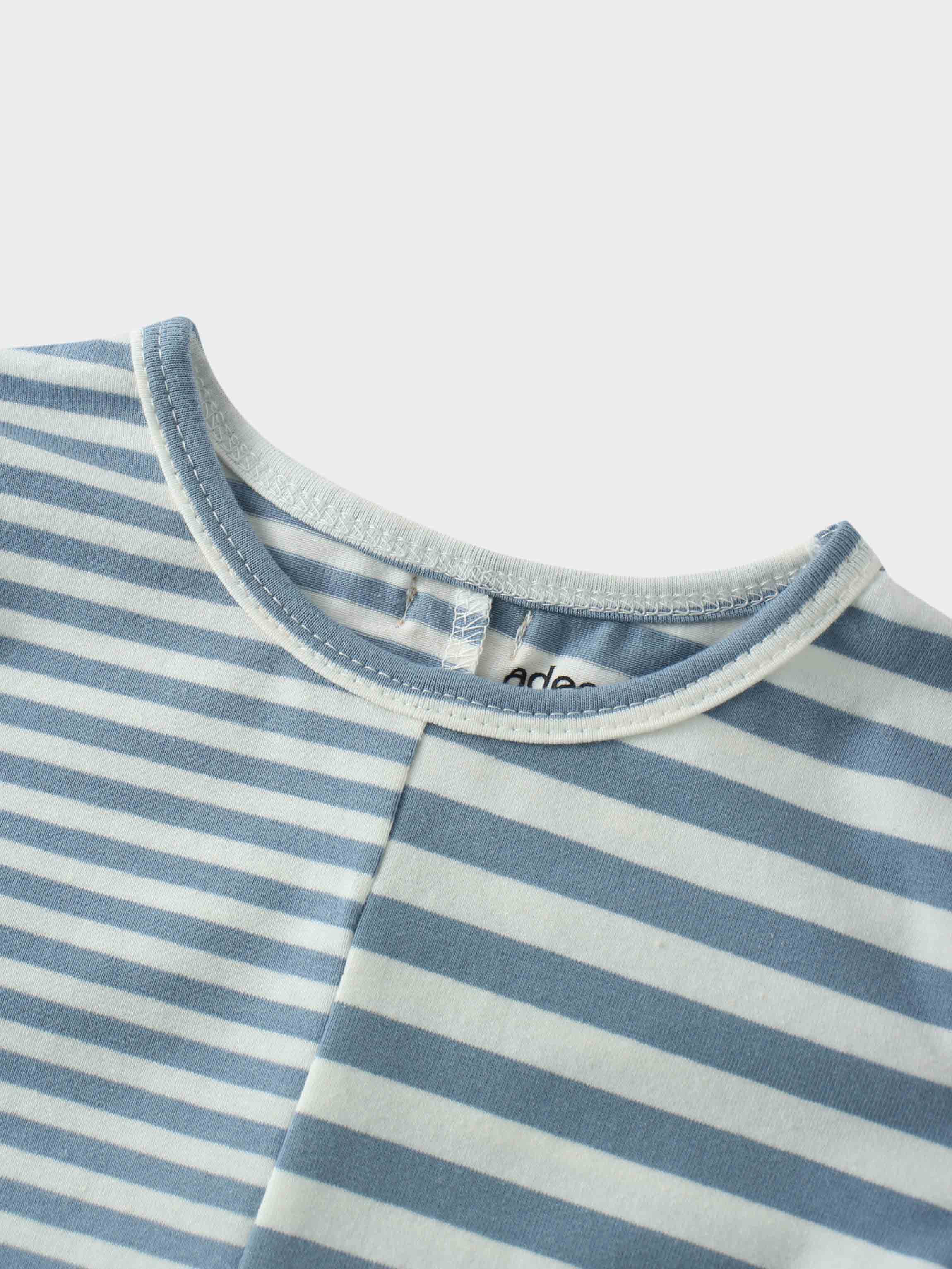 Striped Fitted T-shirt with 3/4 sleeves