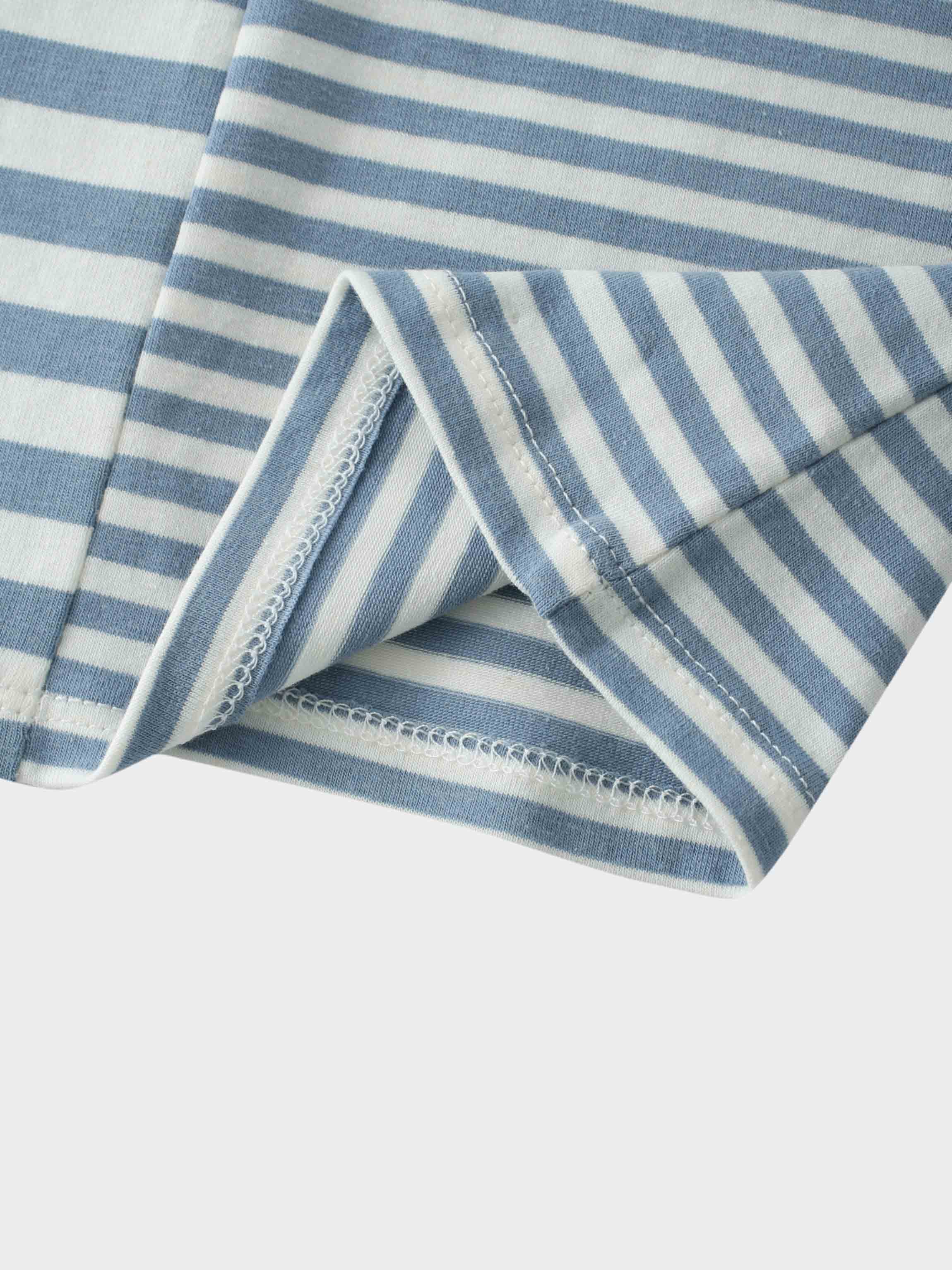 Striped Fitted T-shirt with 3/4 sleeves