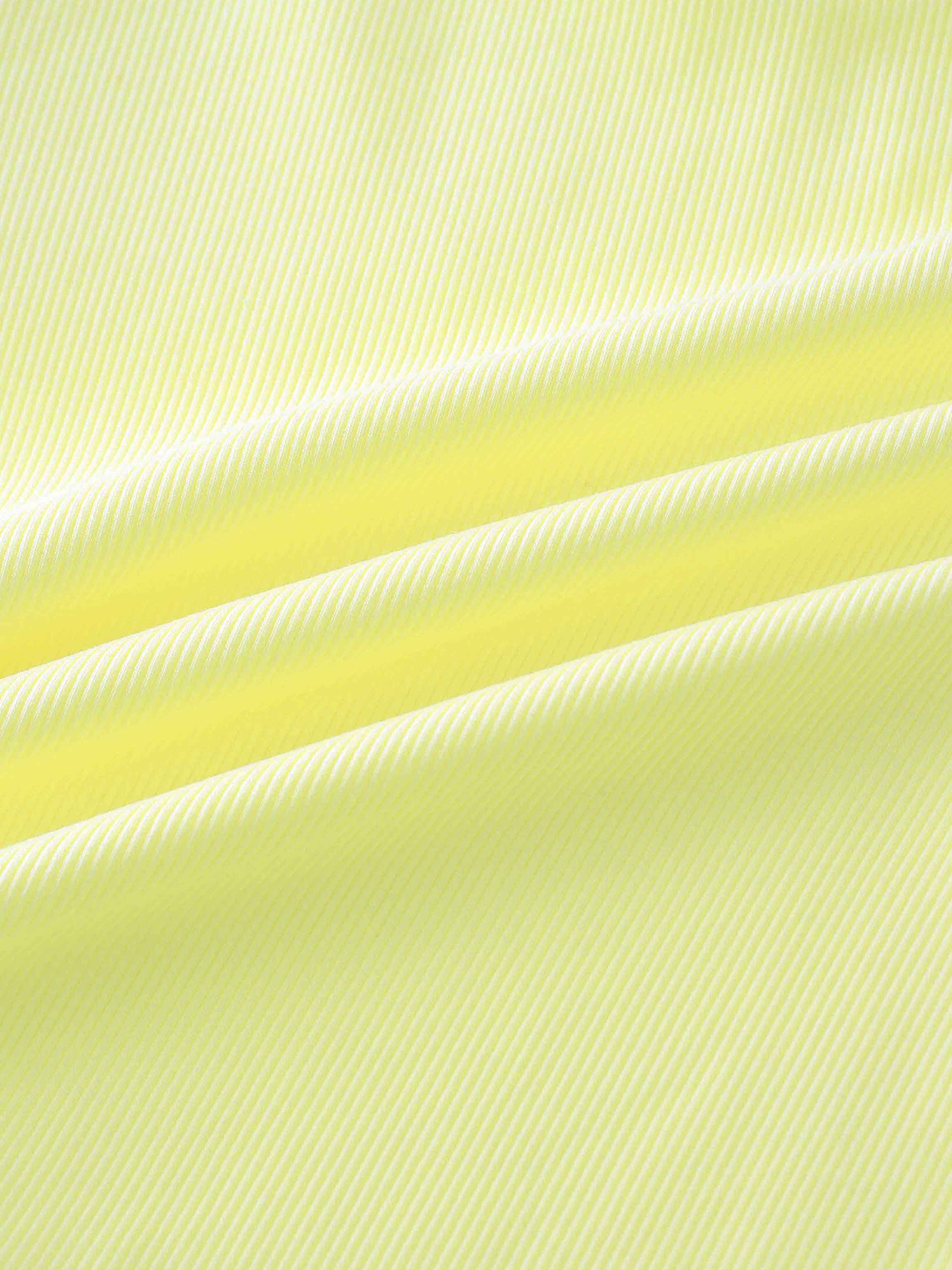 Yellow Ribbed Skirt with Short Bubble Sleeve Shirt