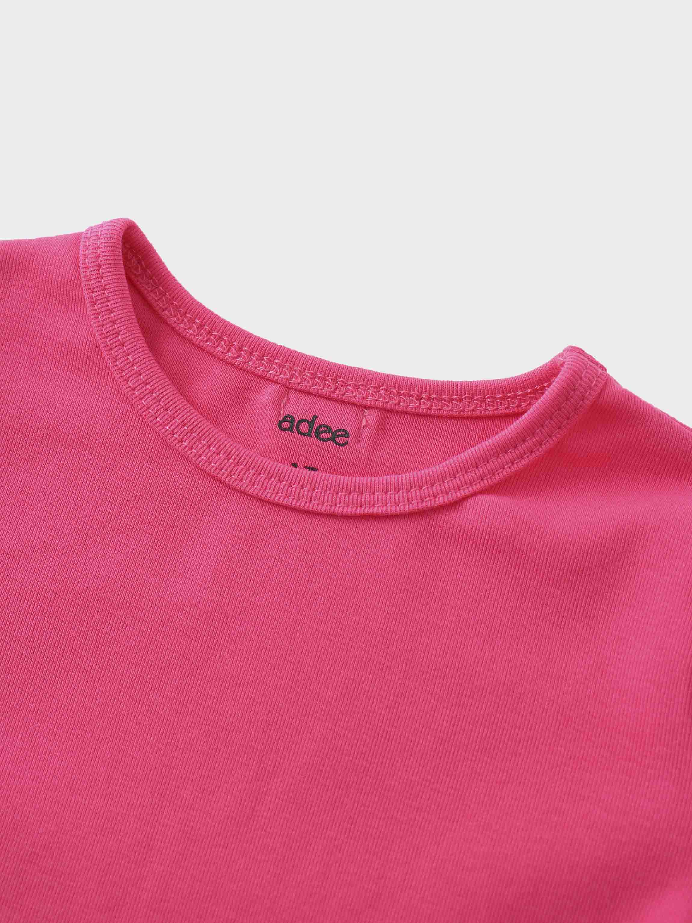 Pink Skirt with Short Sleeve Bubble Shirt