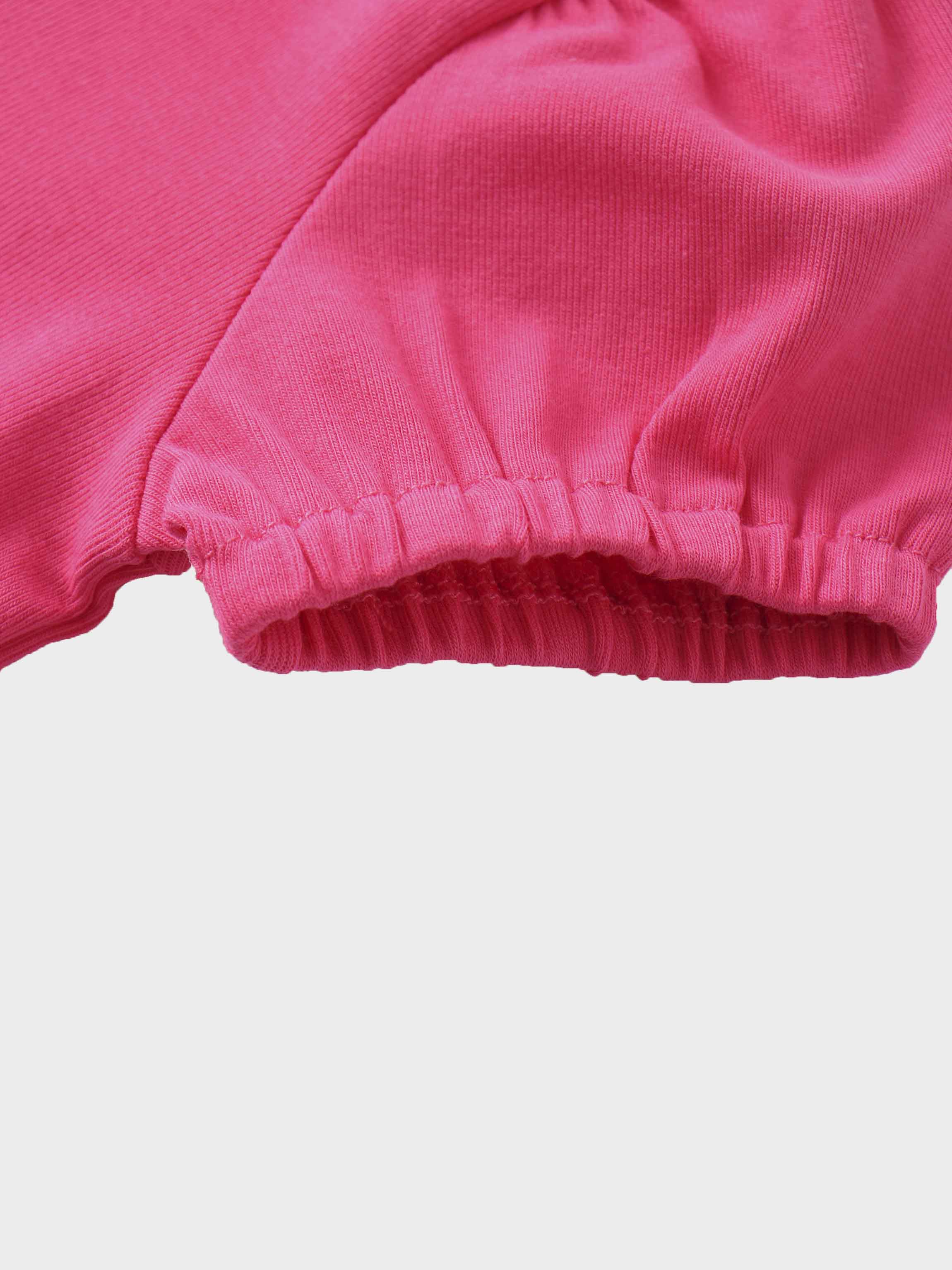Pink Skirt with Short Sleeve Bubble Shirt