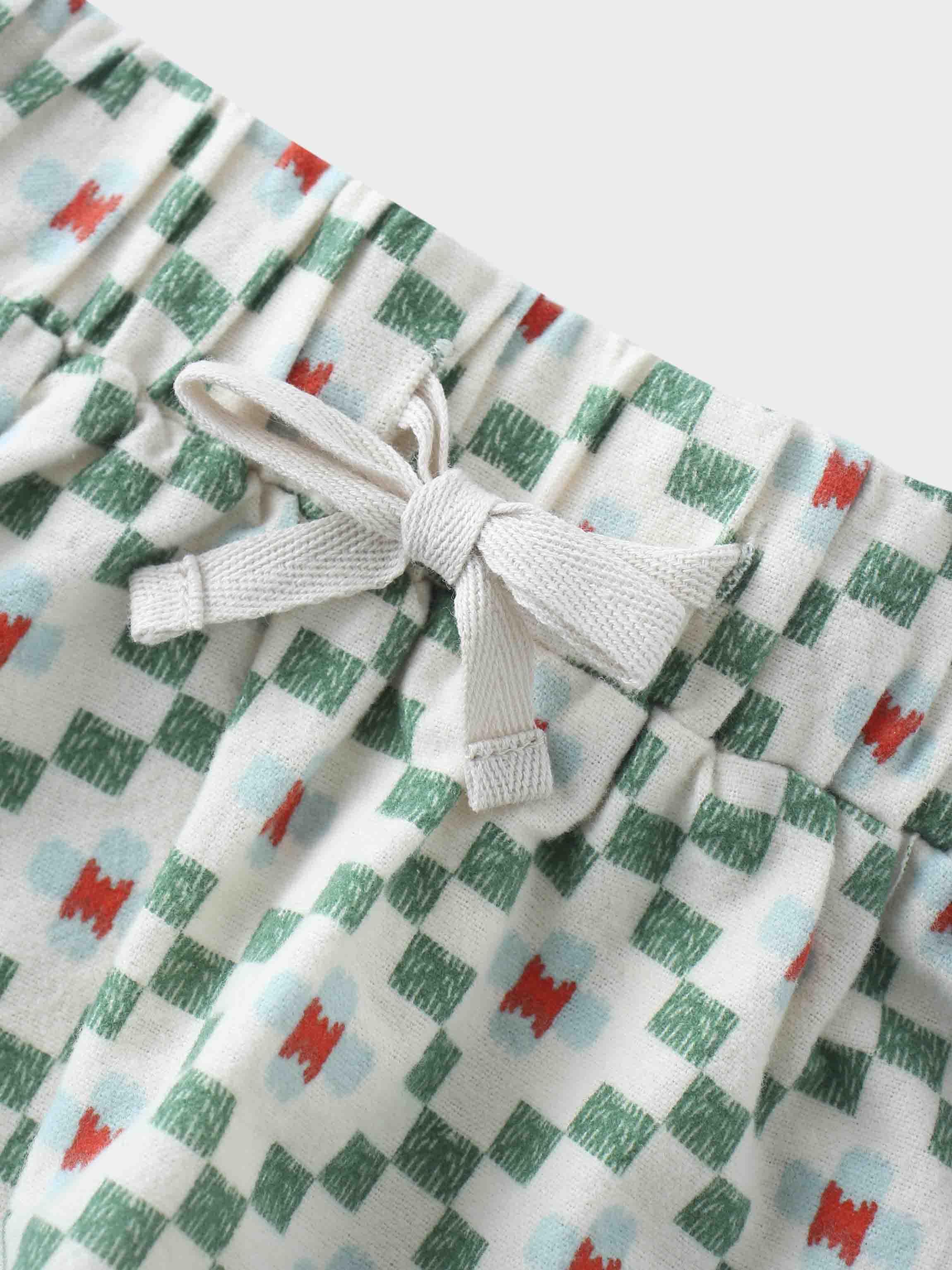 Green Diamond Skirt with Short Sleeve Shirt