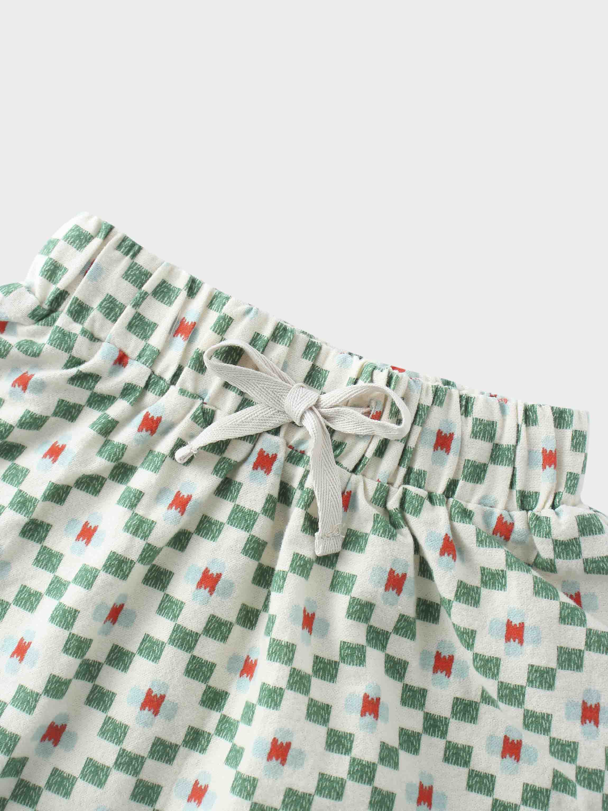 Green Diamond Skirt with 3/4 Sleeve Shirt
