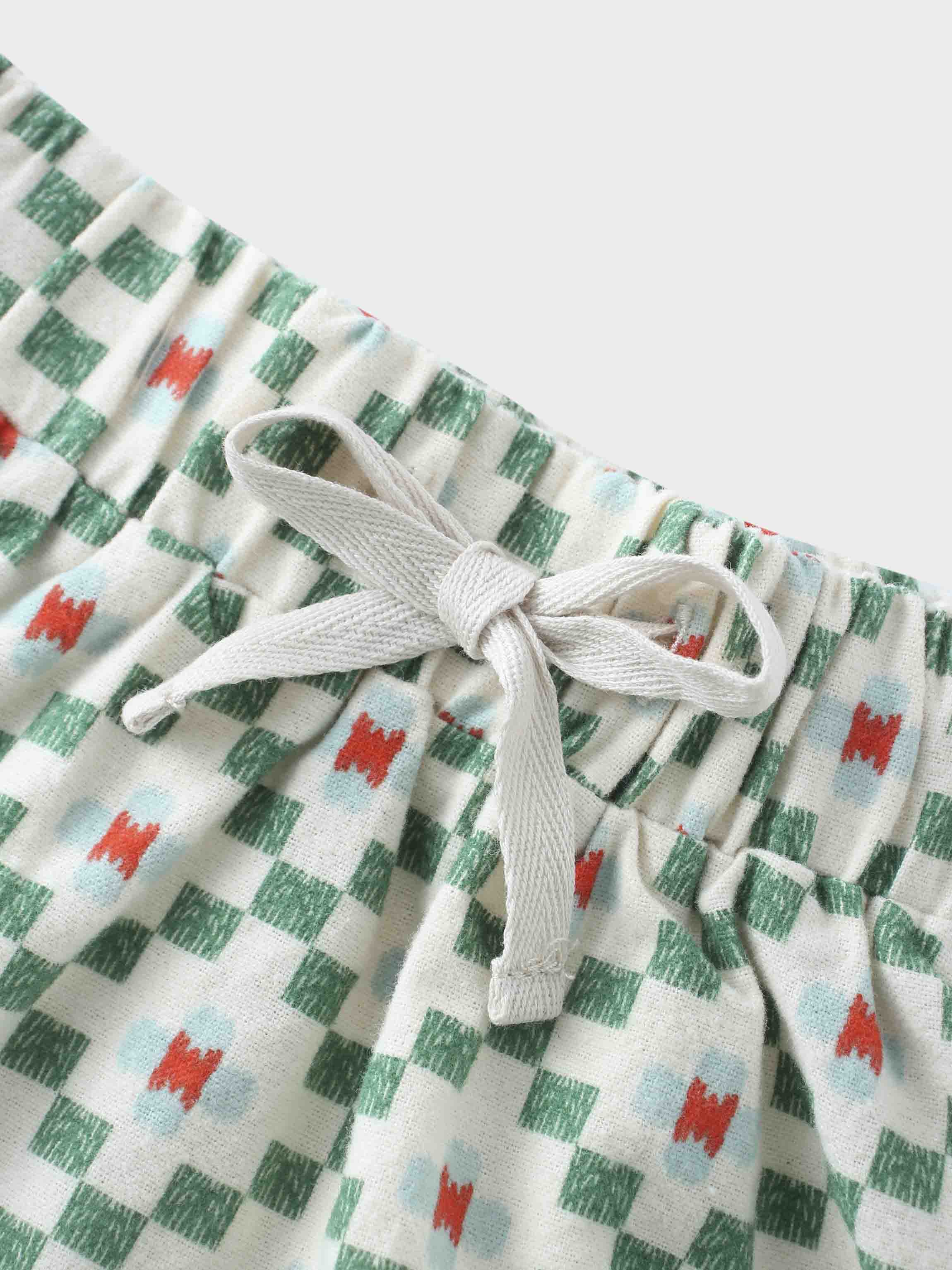 Green Diamond Skirt with 3/4 Sleeve Shirt