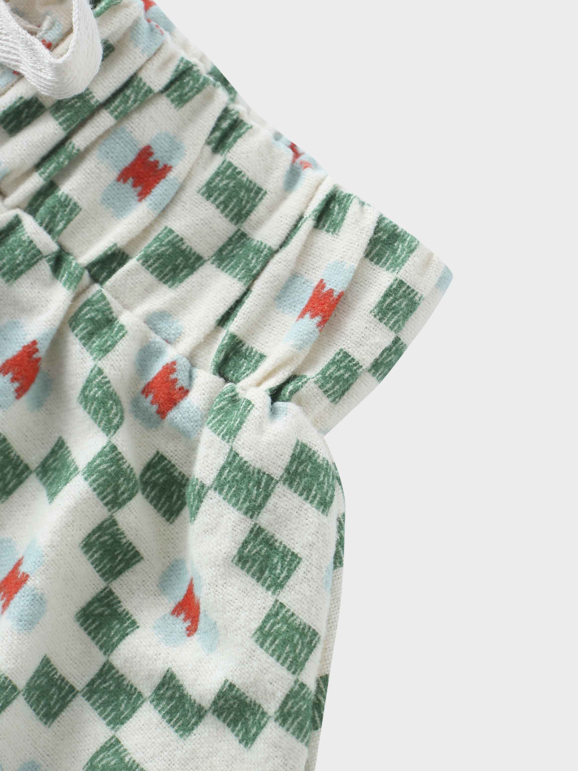 Green Diamond Skirt with 3/4 Sleeve Shirt