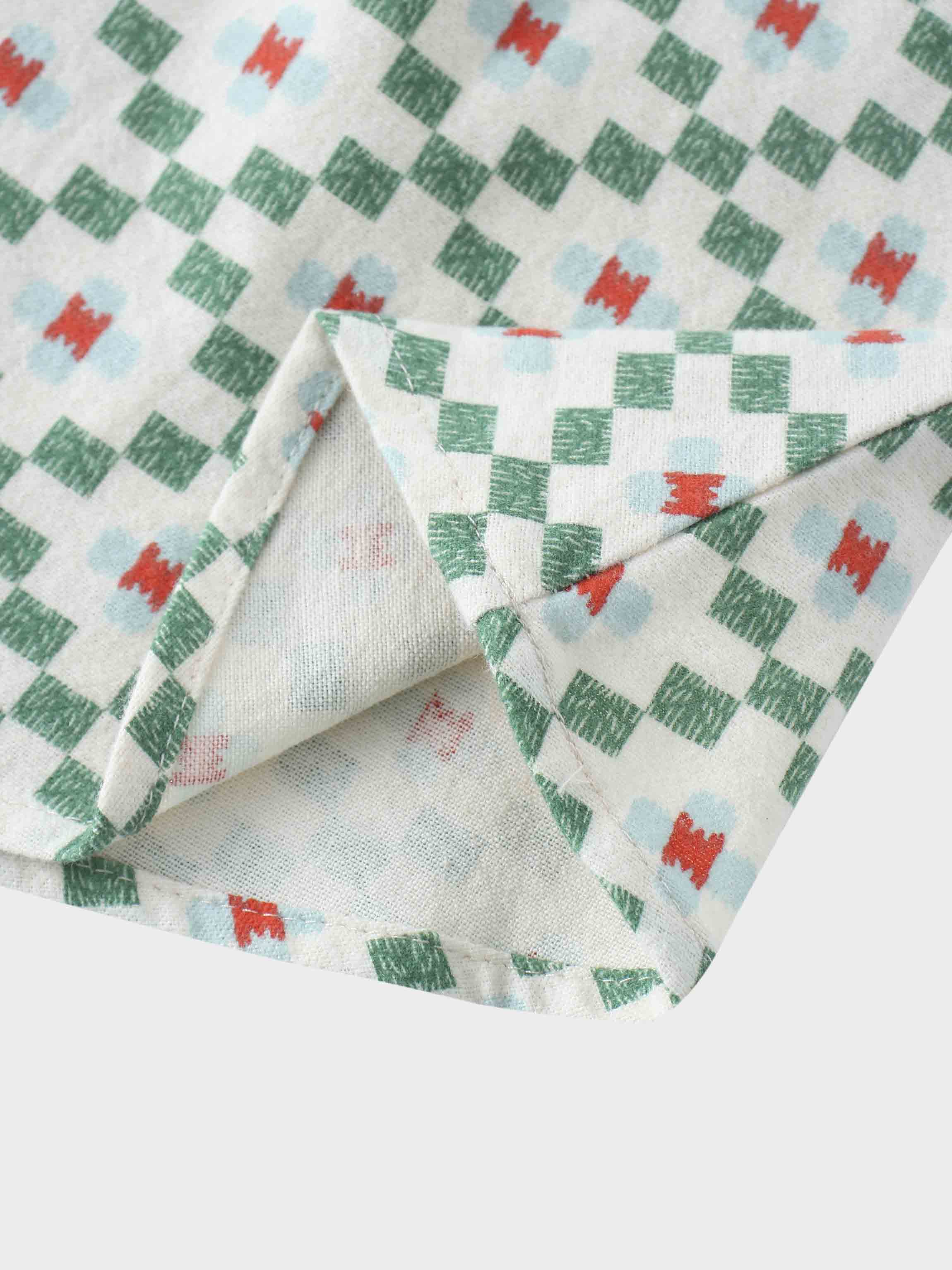 Green Diamond Skirt with 3/4 Sleeve Shirt
