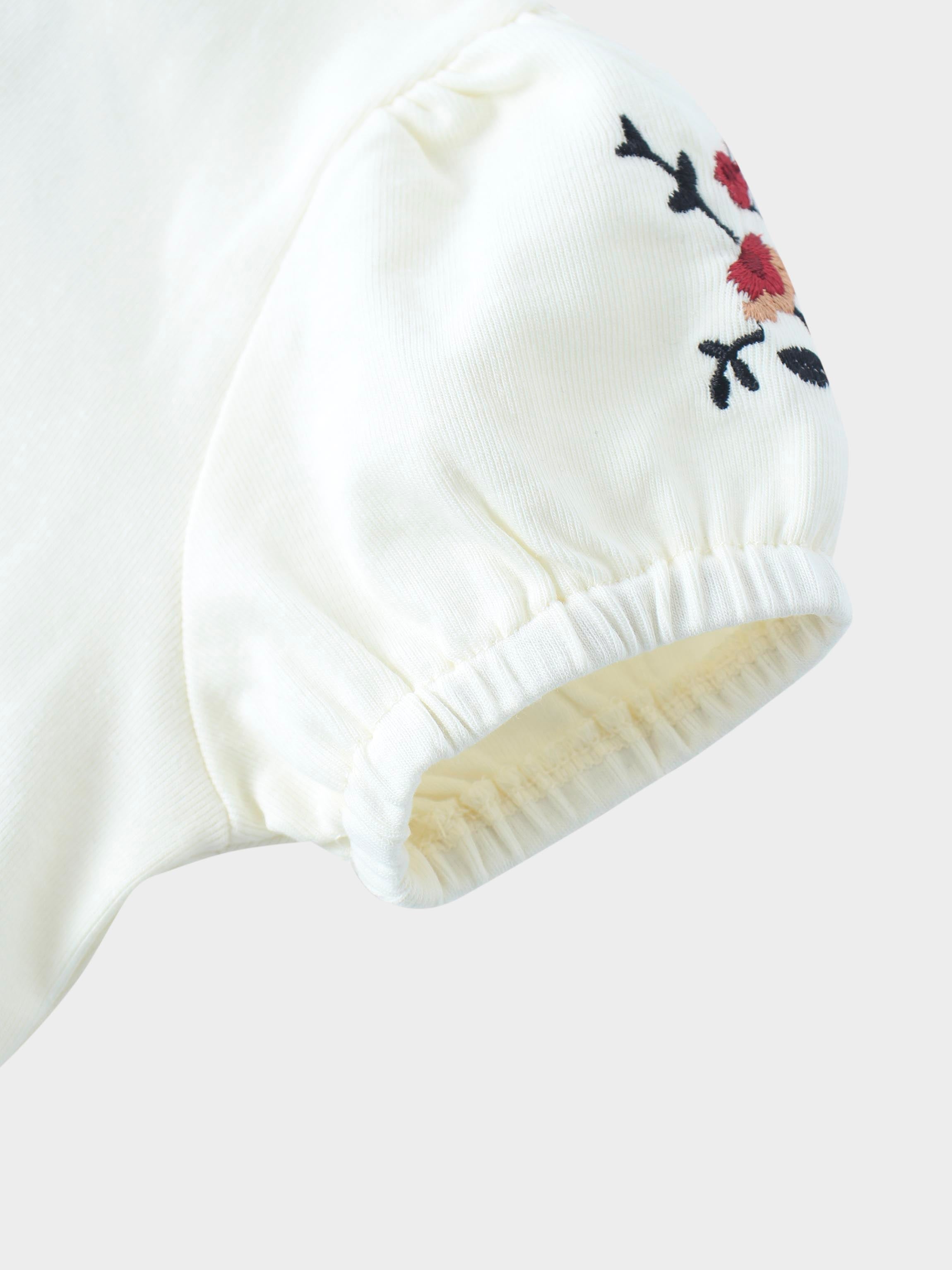 Floral Bubble Skirt with Short Sleeve T-shirt