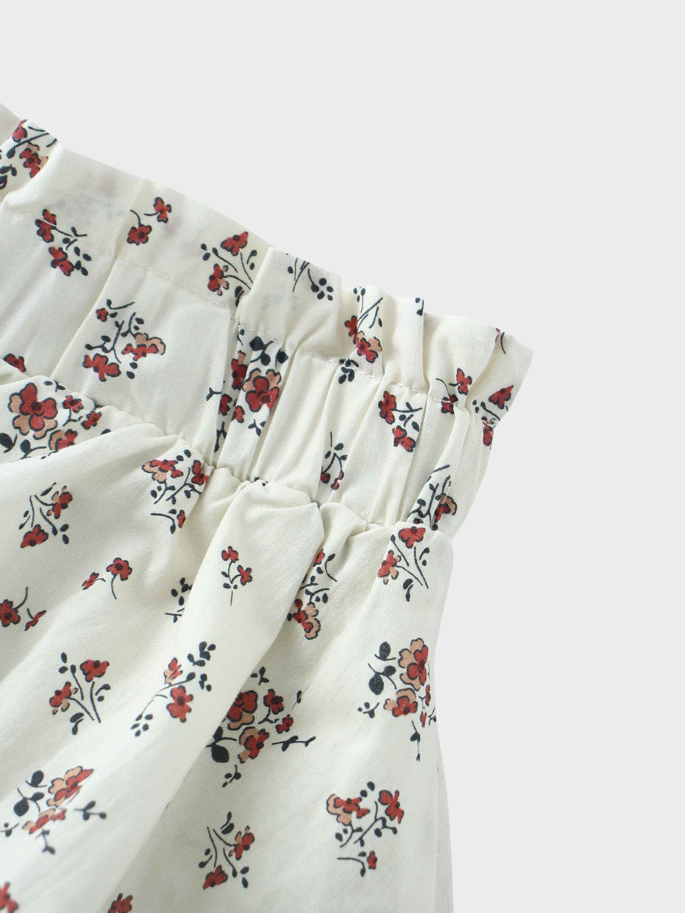 Floral Bubble Skirt with Short Sleeve T-shirt