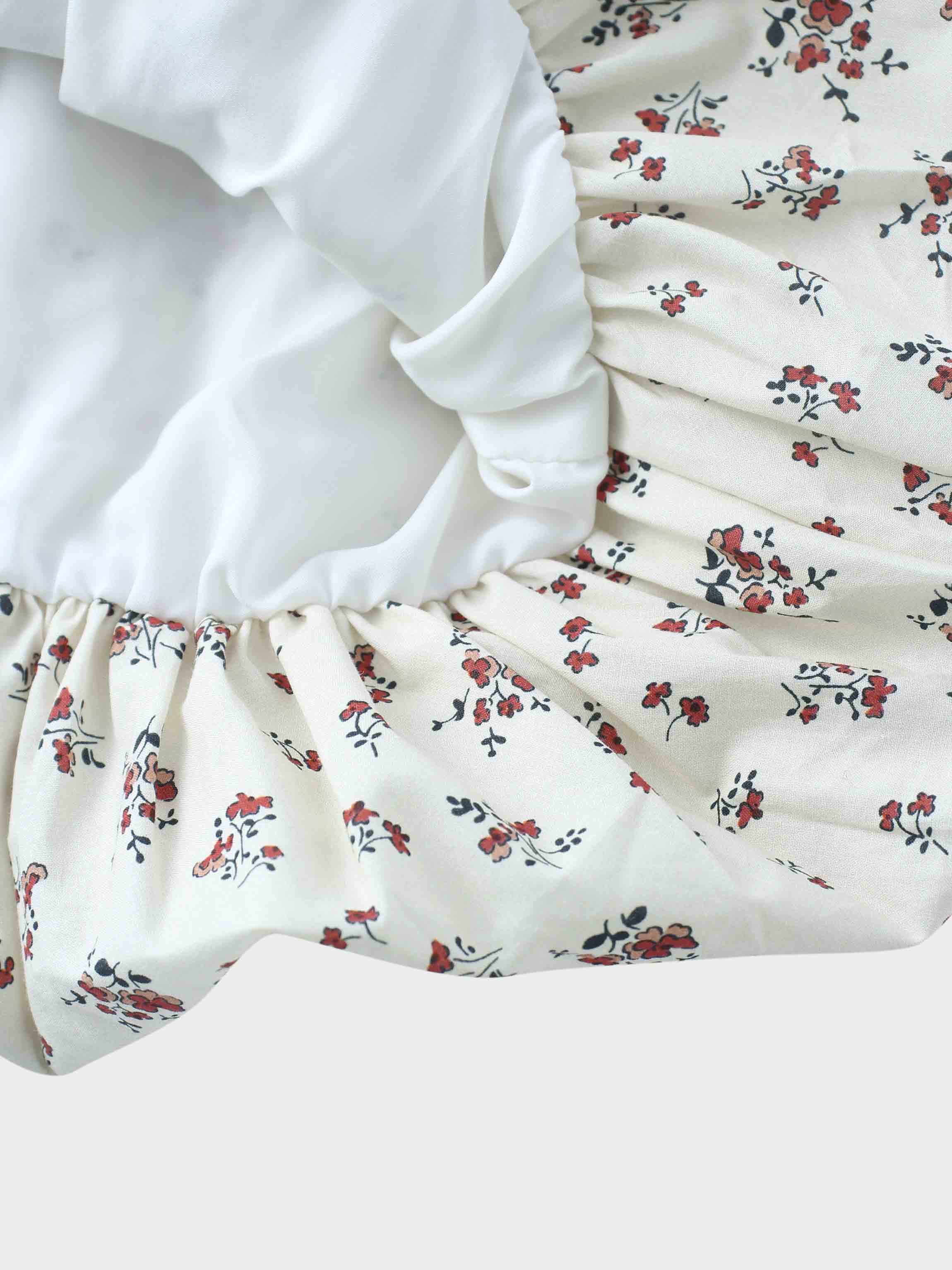 Floral Bubble Skirt with Short Sleeve T-shirt