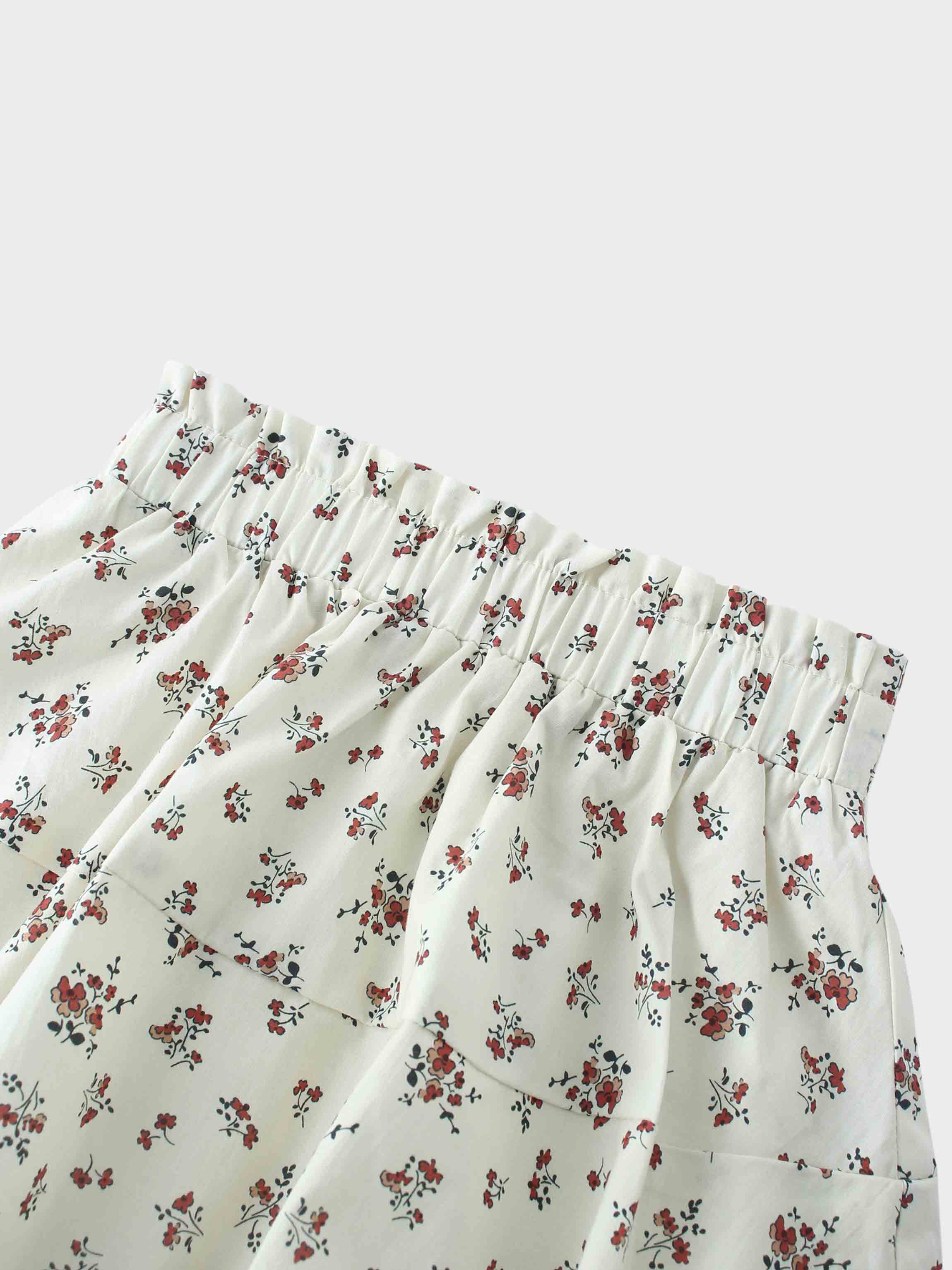 Floral Bubble Skirt with 3/4 Sleeve T-shirt