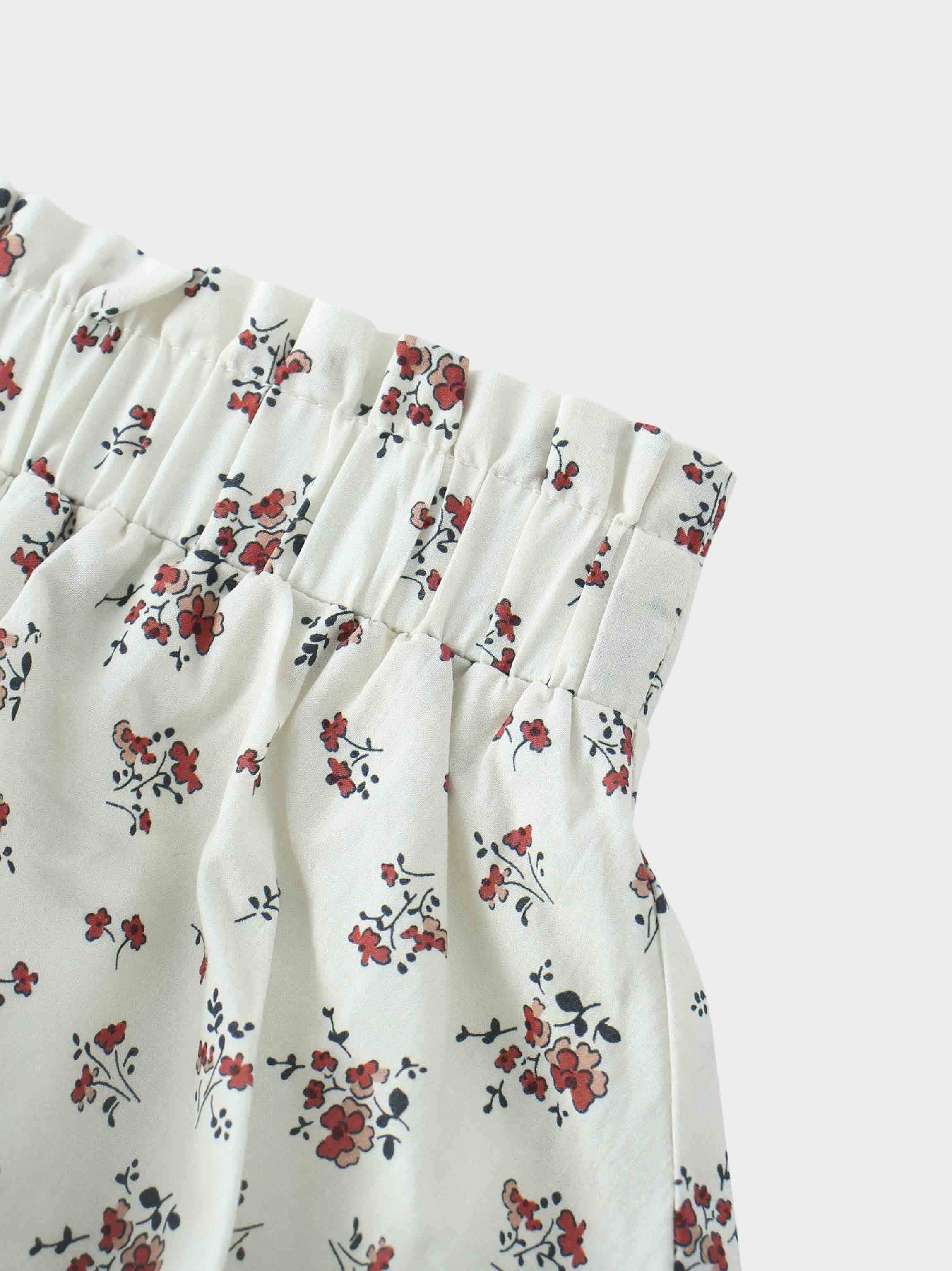 Floral Bubble Skirt with 3/4 Sleeve T-shirt