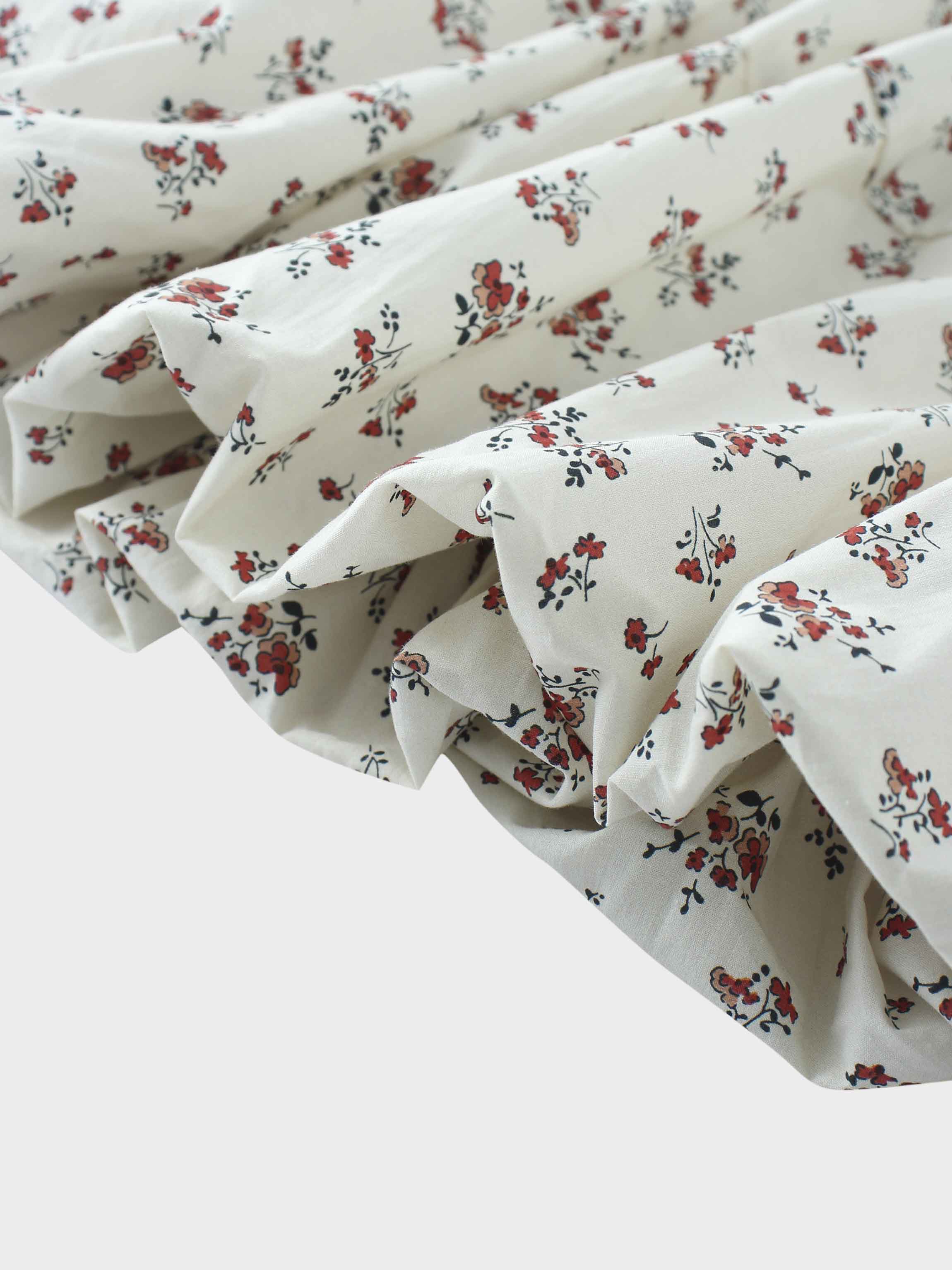 Floral Bubble Skirt with 3/4 Sleeve T-shirt