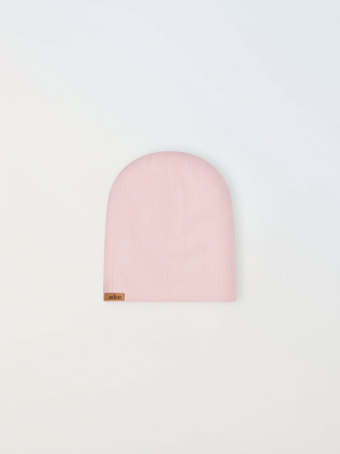 Wide Ribbed Beanie-Light Pink