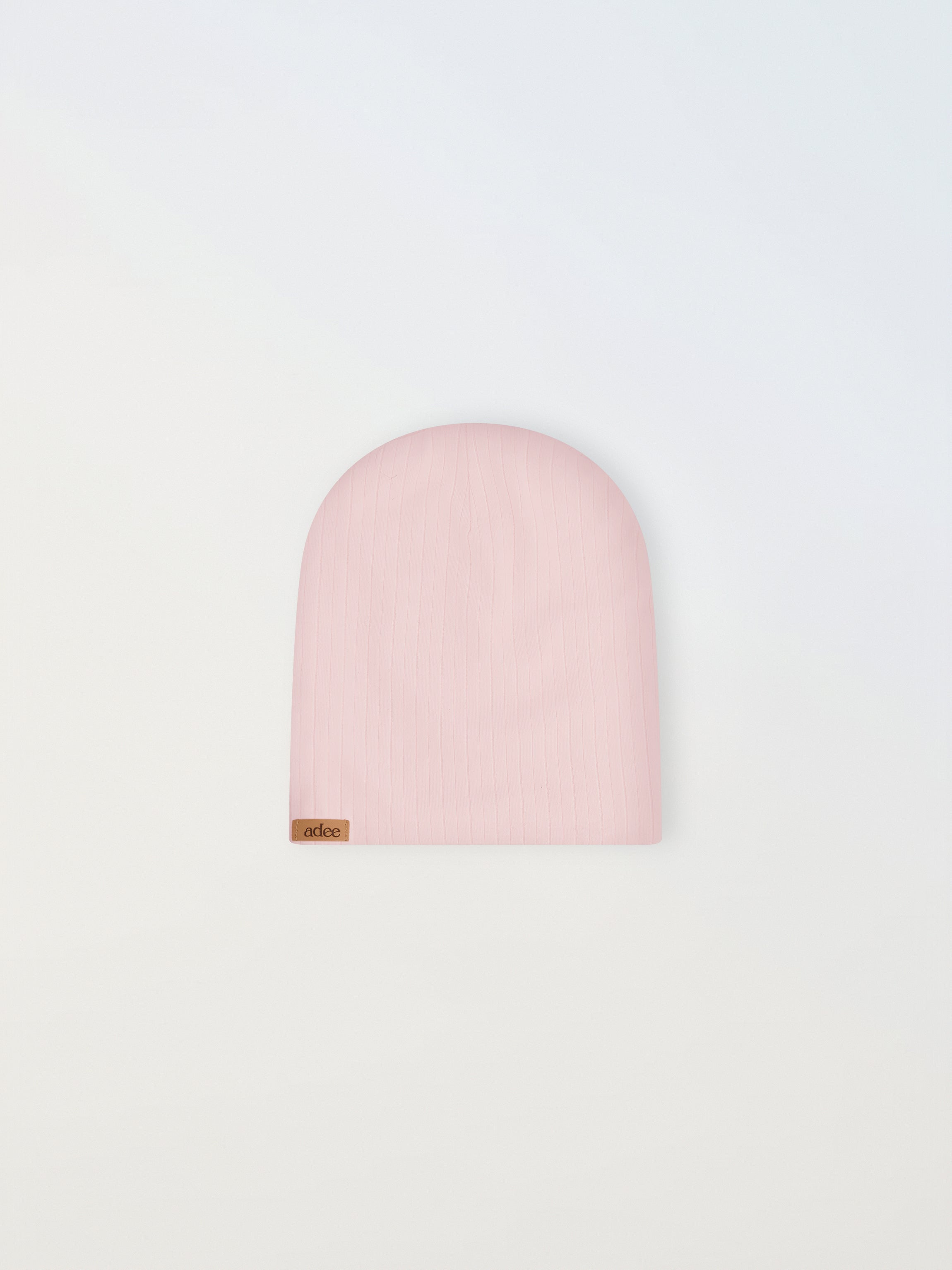 Wide Ribbed Beanie-Light Pink