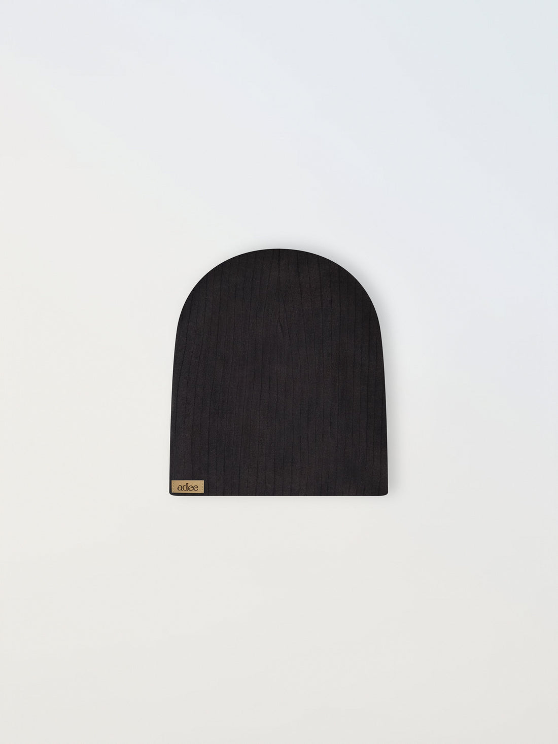 Wide Ribbed Beanie-Black