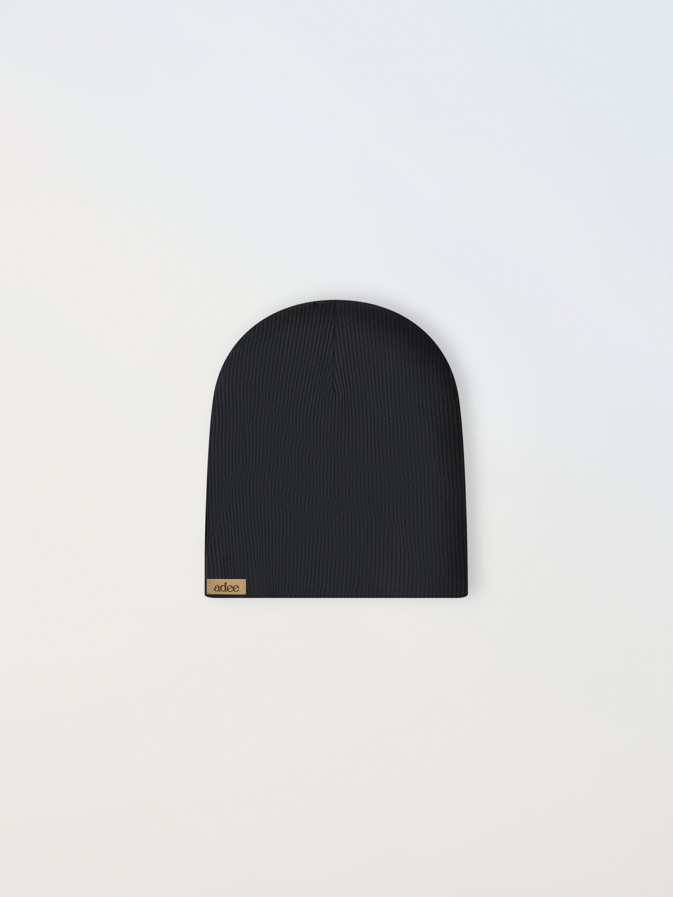Ribbed Beenie- Black