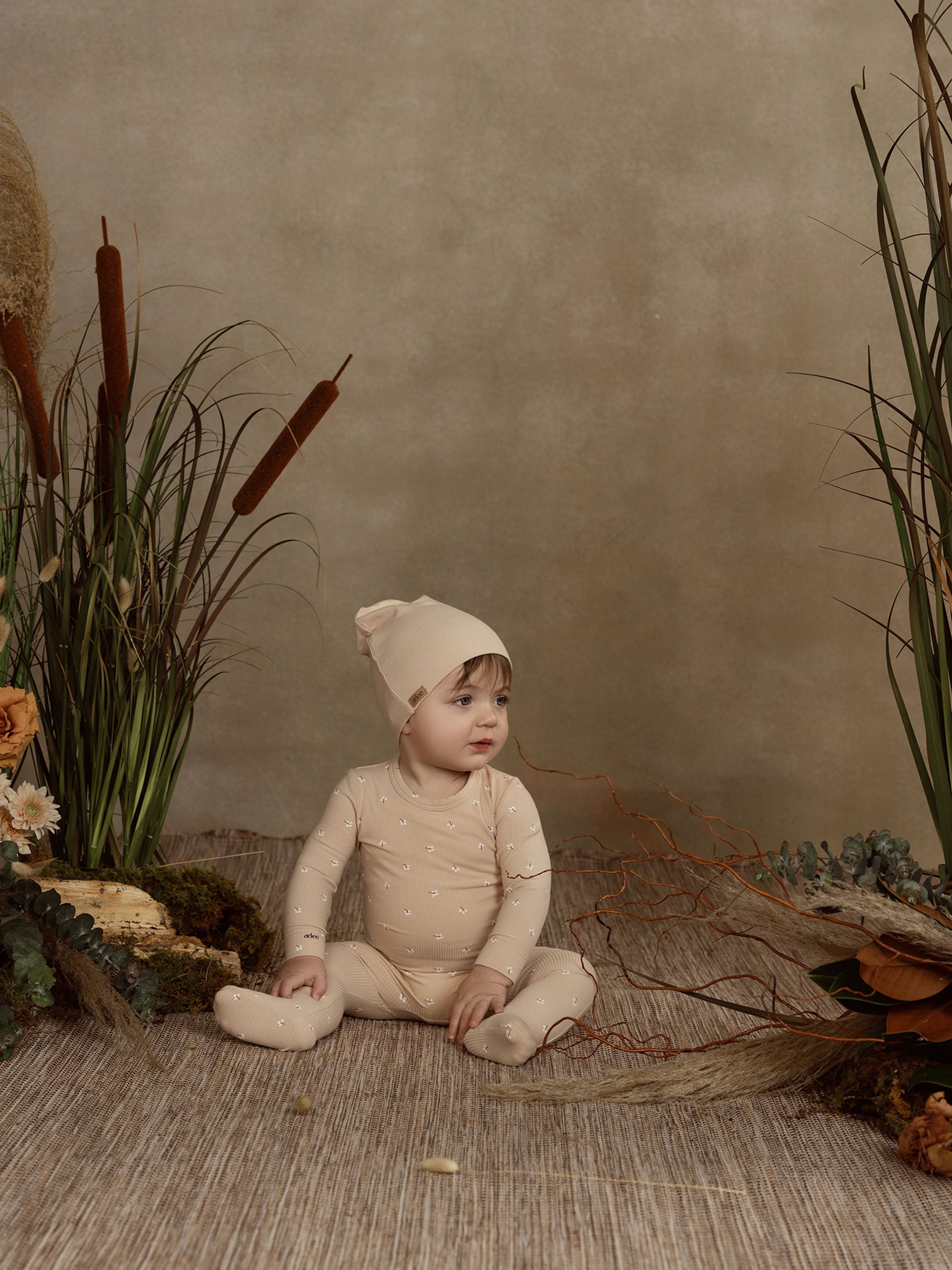 Thin Ribbed Beenie- Beige