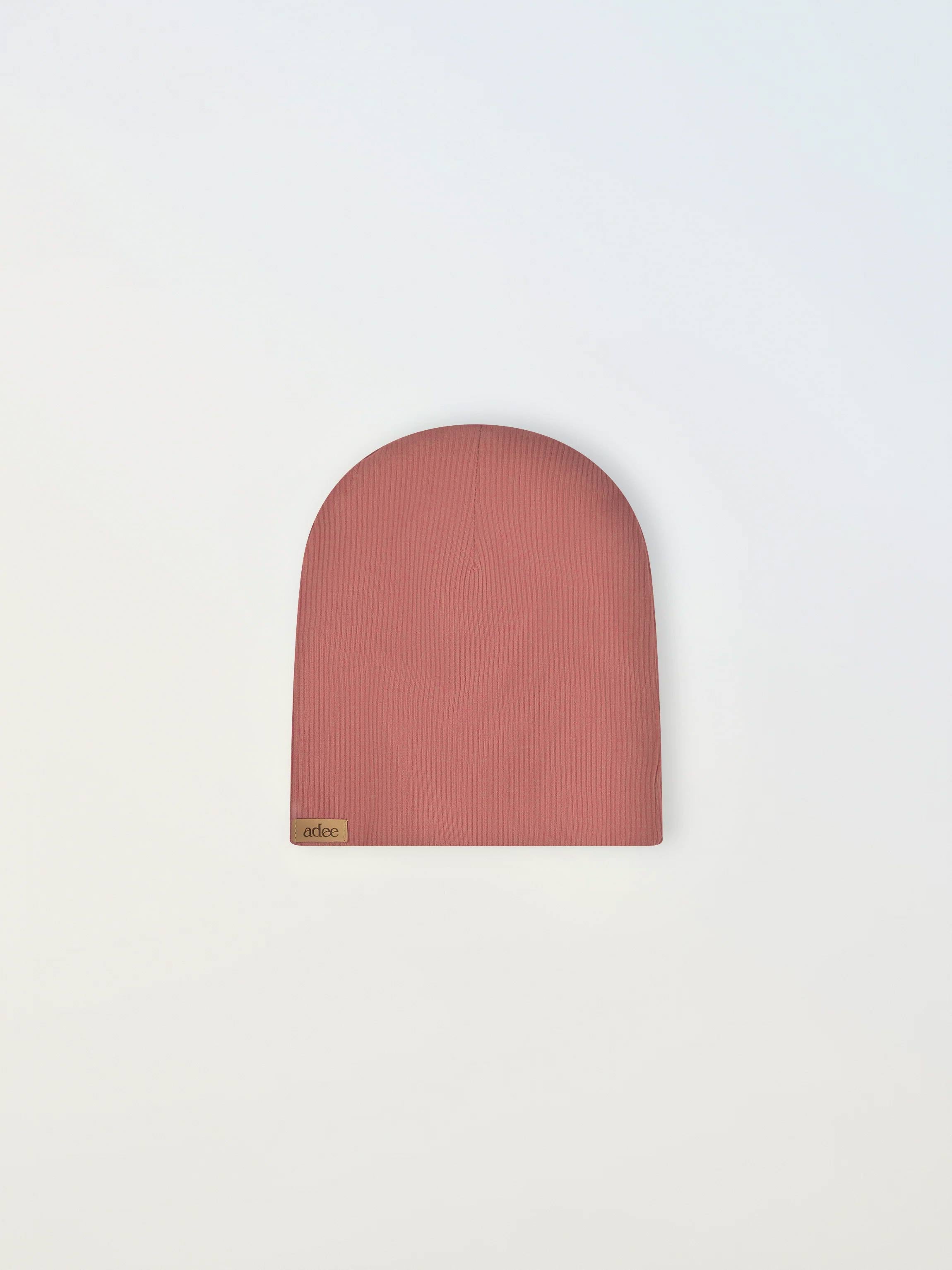 Thin Ribbed Beenie- Pink
