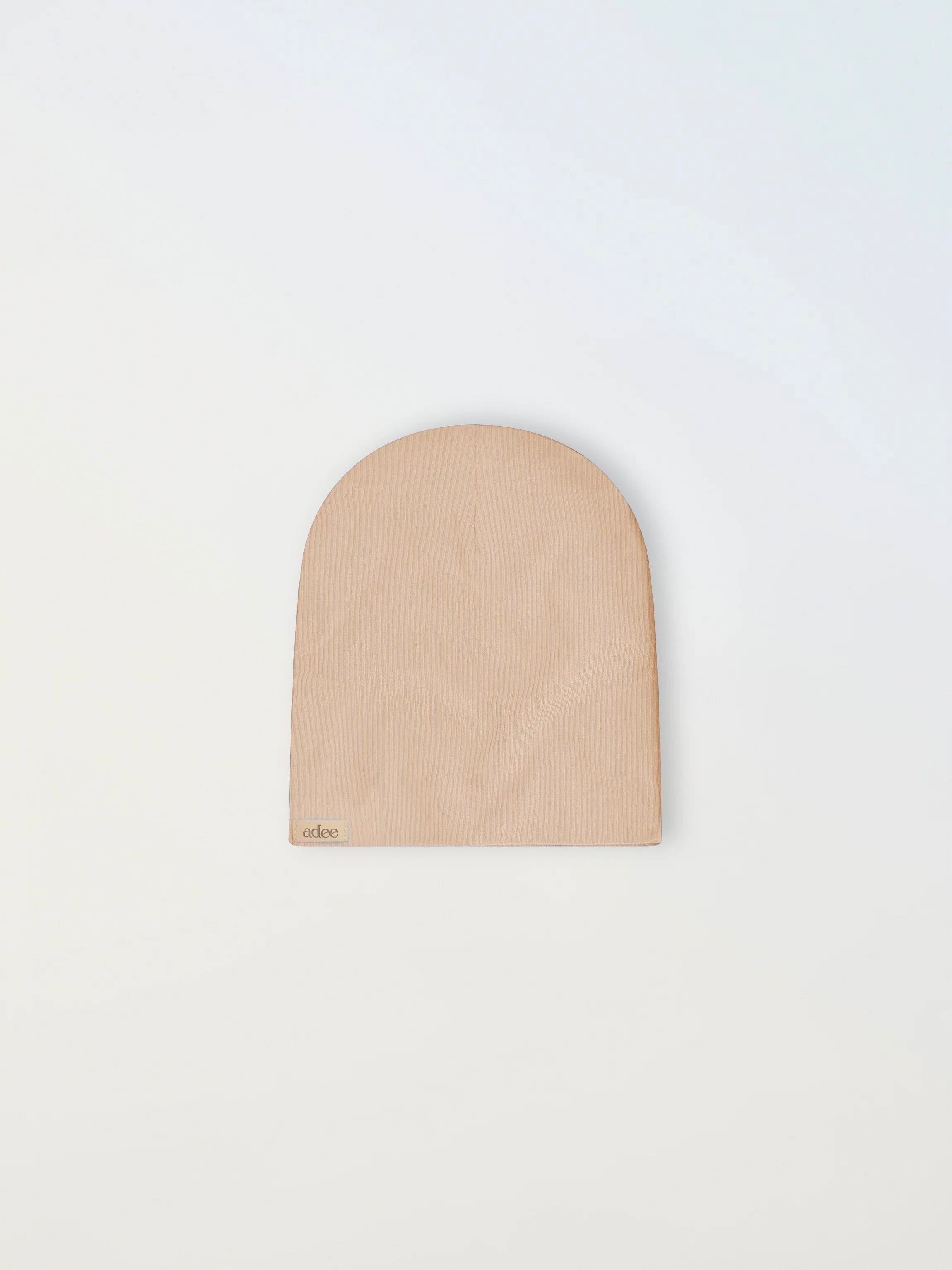 Thin Ribbed Beenie- Beige