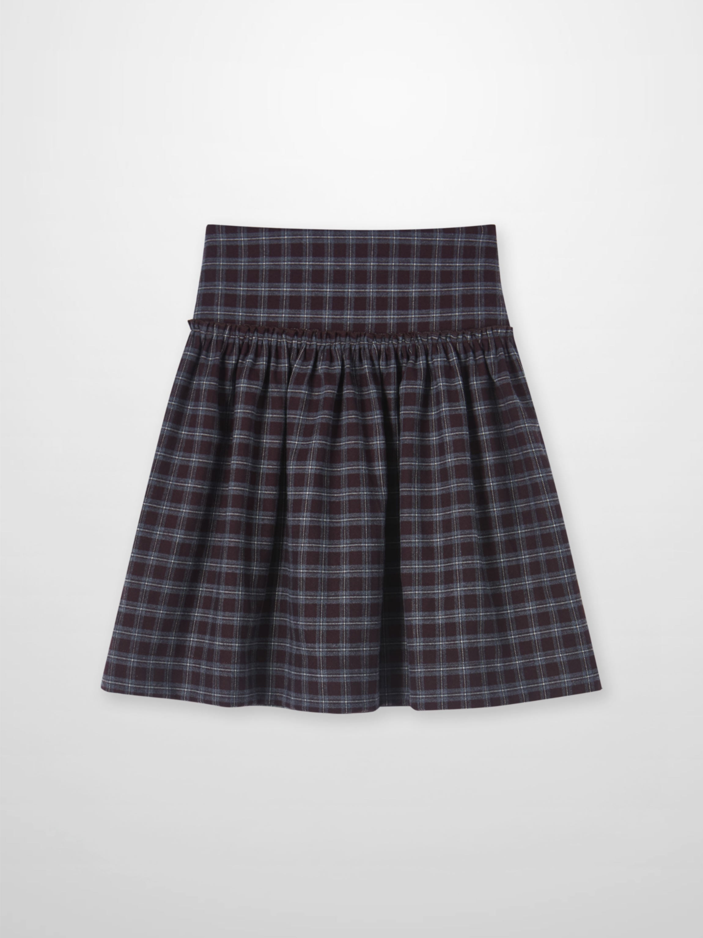 Drop Waist Plaid Skirt in burgundy for girls by Adee, dressy plaid design.