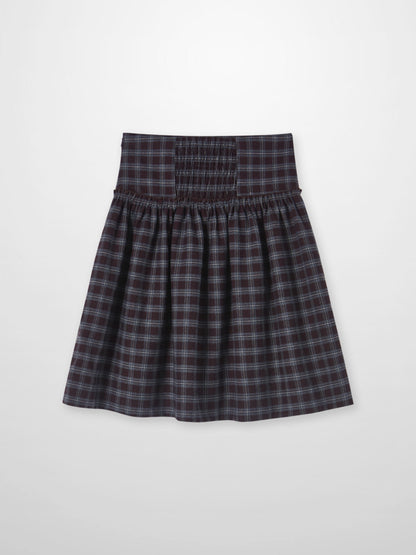 Drop waist plaid skirt burgundy for girls by Adee, dressy