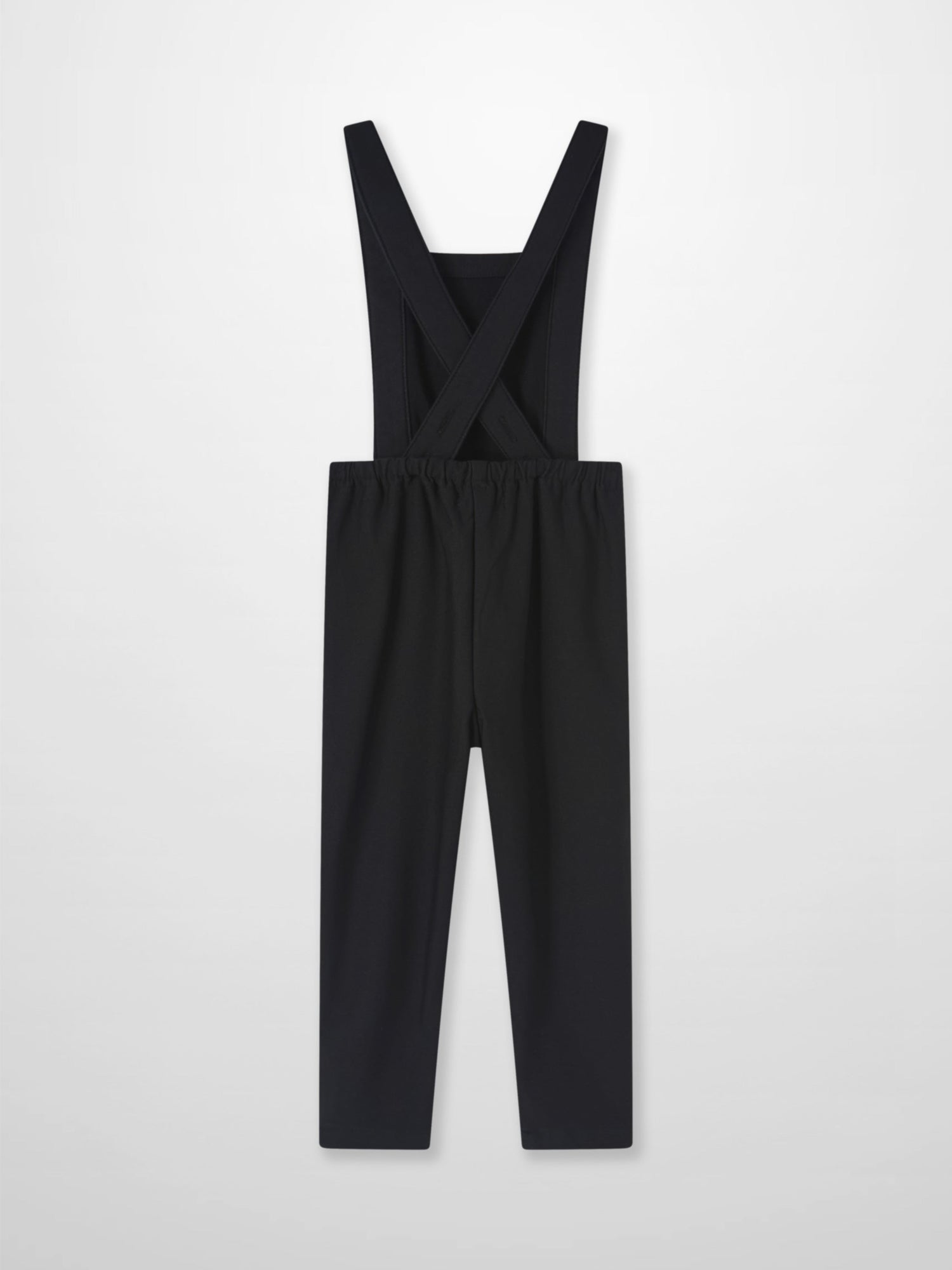 Denim overalls, black, unisex with crisscross back straps