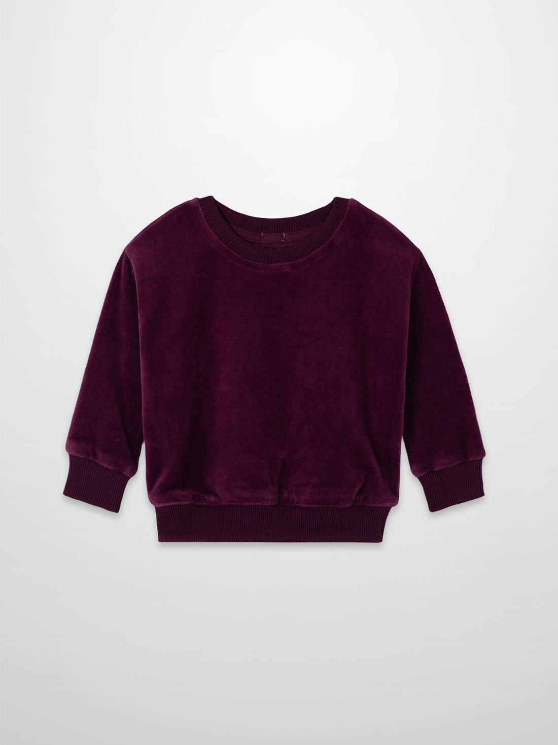 Velour Logo Sweatshirt - Burgundy