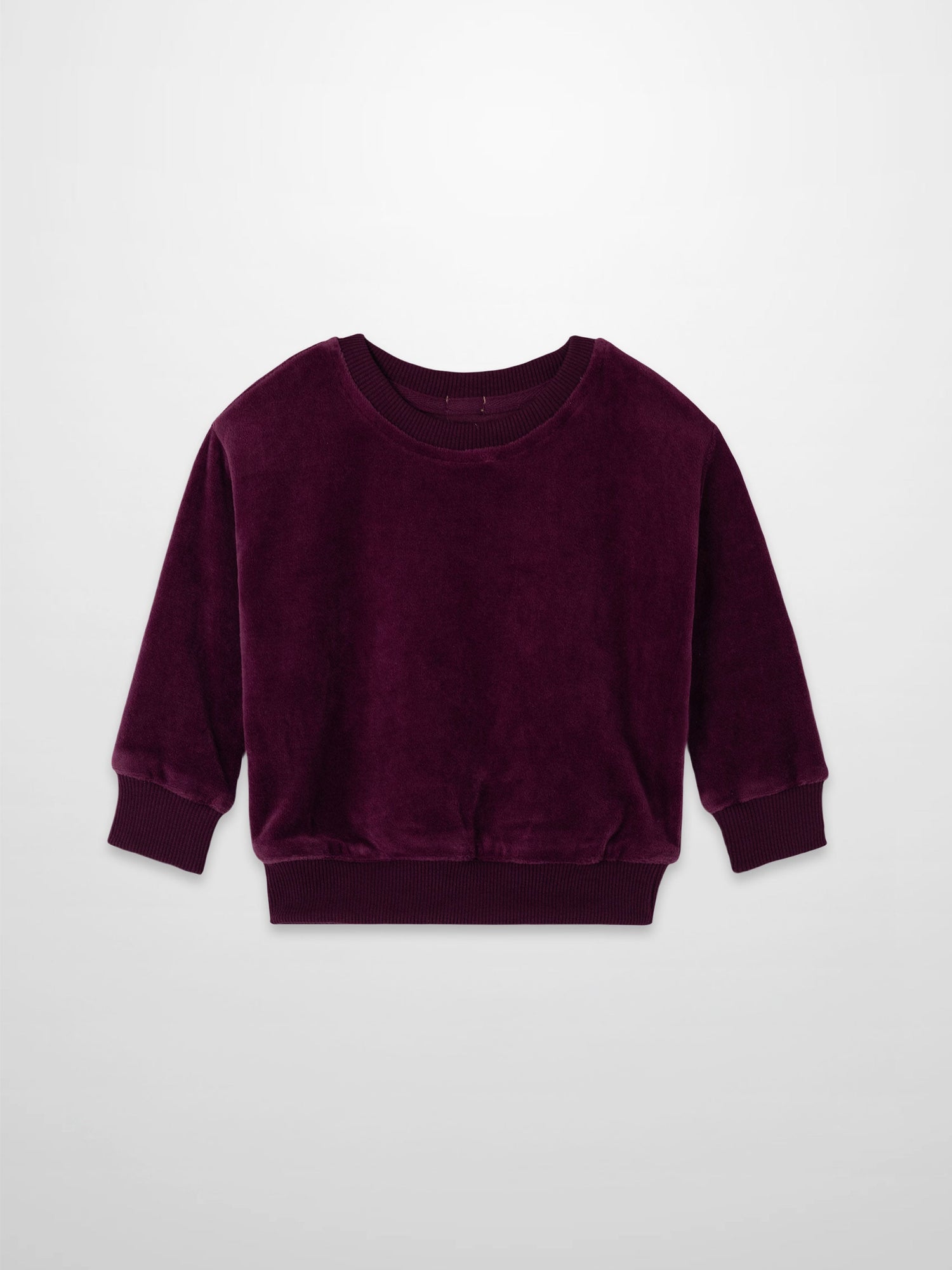 Velour Logo Sweatshirt - Burgundy