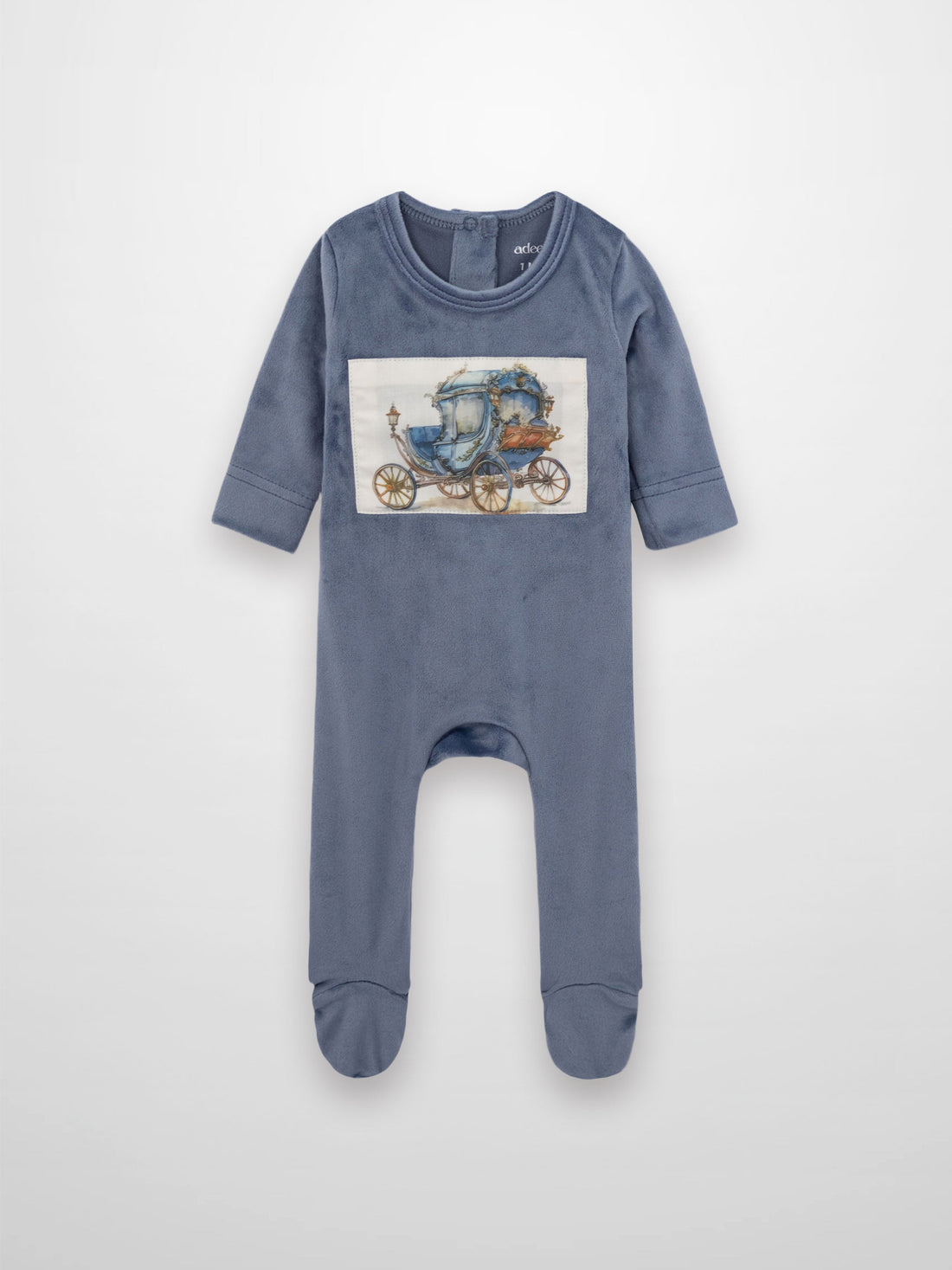 Velour Carriage Stretchy - Blue