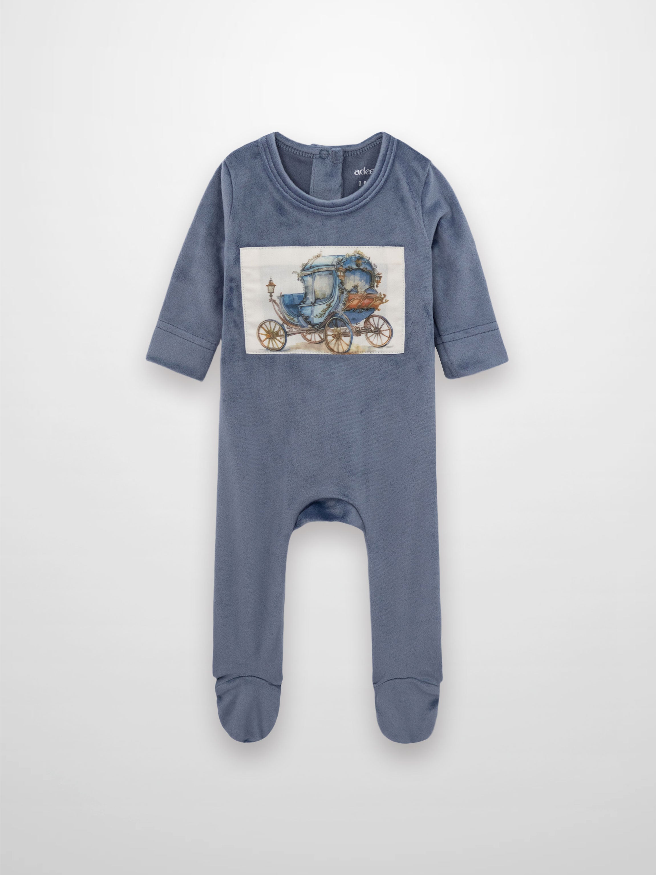 Velour Carriage Stretchy - Blue