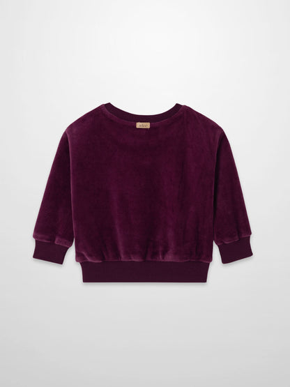 Velour Logo Sweatshirt - Burgundy