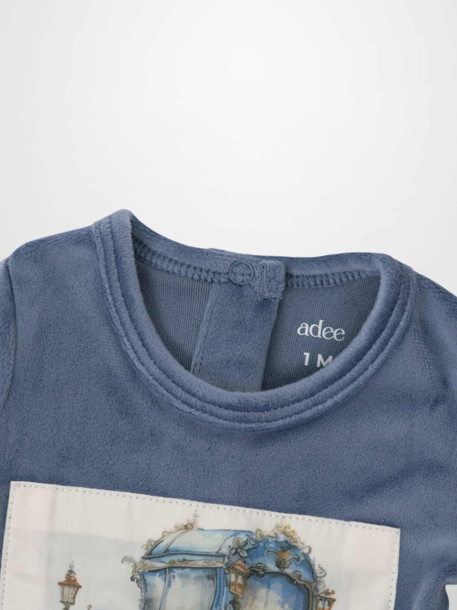 Velour Carriage Stretchy - Blue