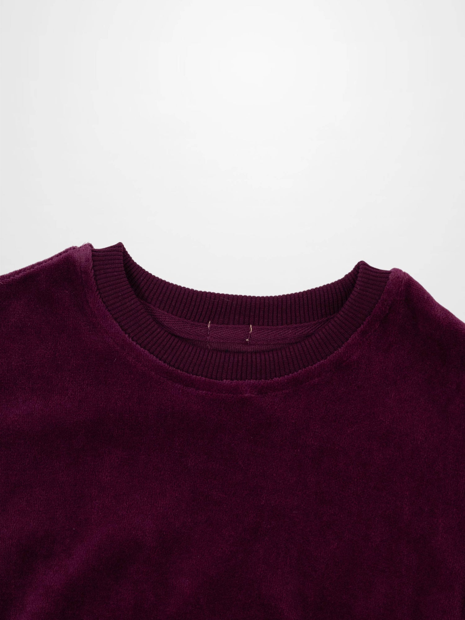 Velour Logo Sweatshirt - Burgundy