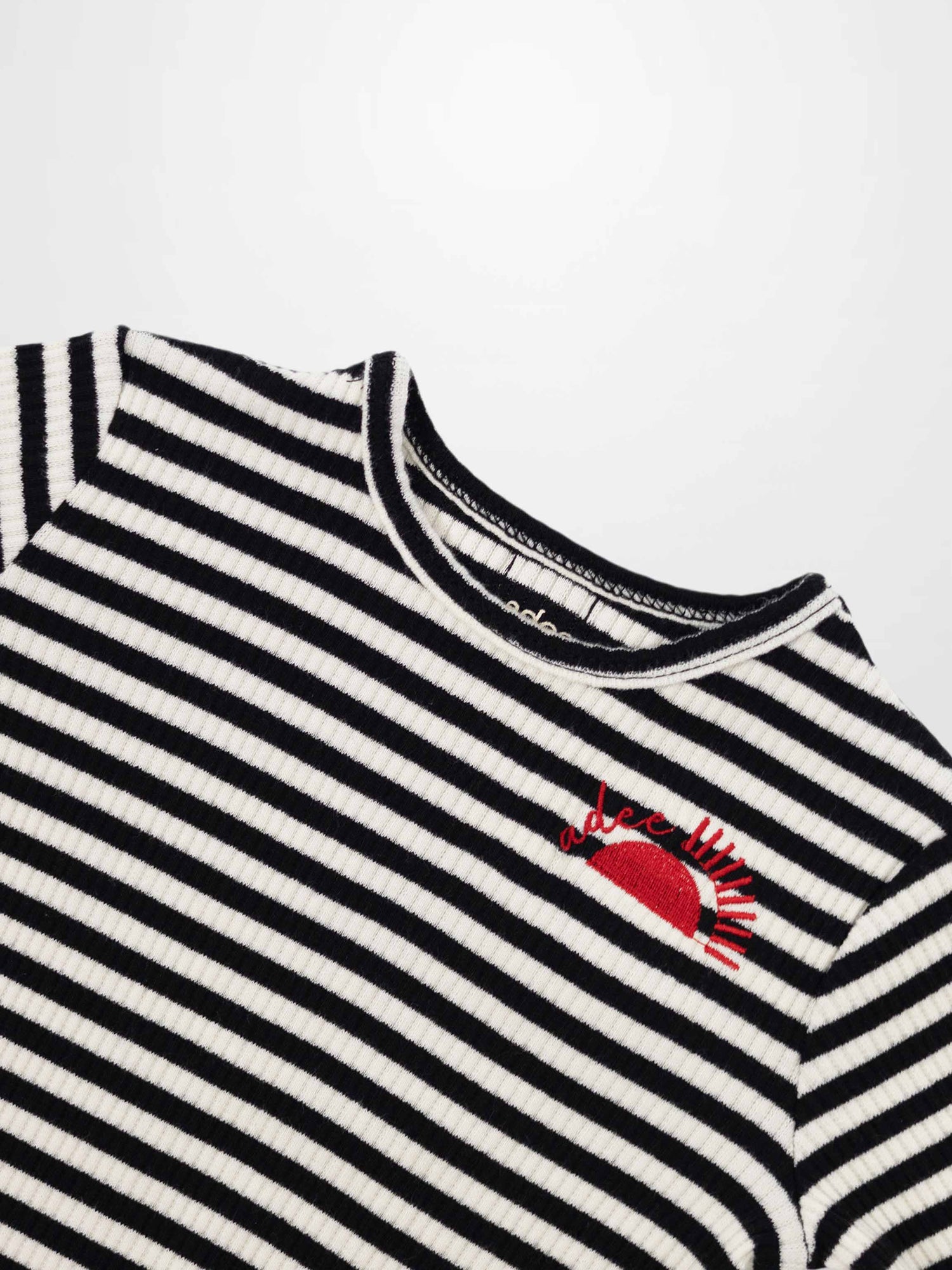 Striped Crew Neck T-Shirt - Black &amp; White