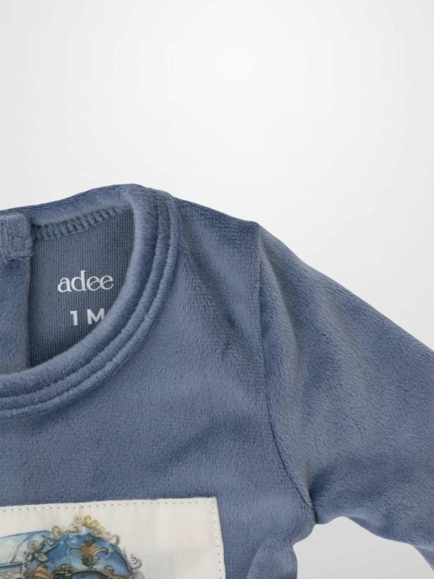 Velour Carriage Stretchy - Blue