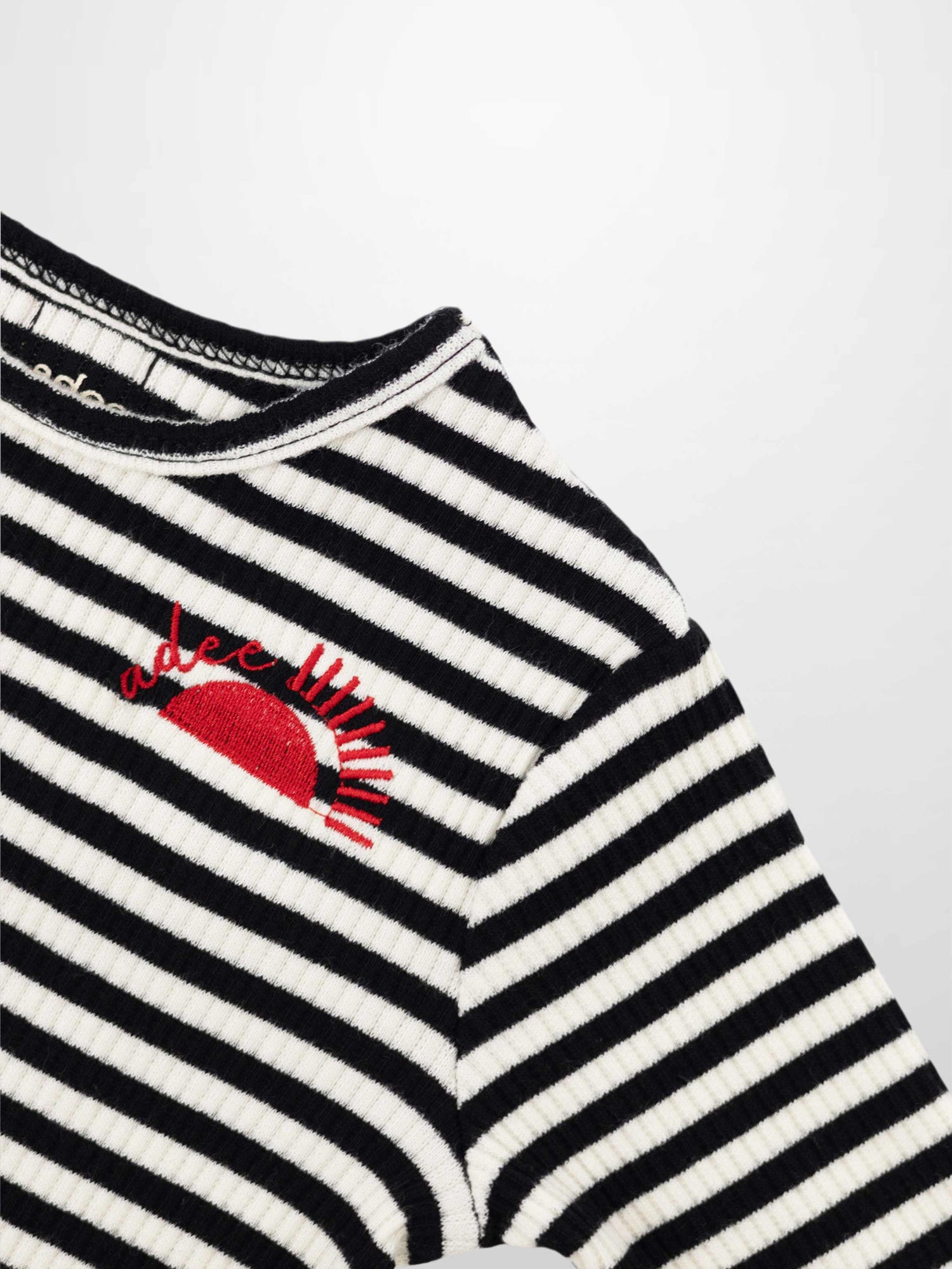 Striped Crew Neck T-Shirt - Black &amp; White