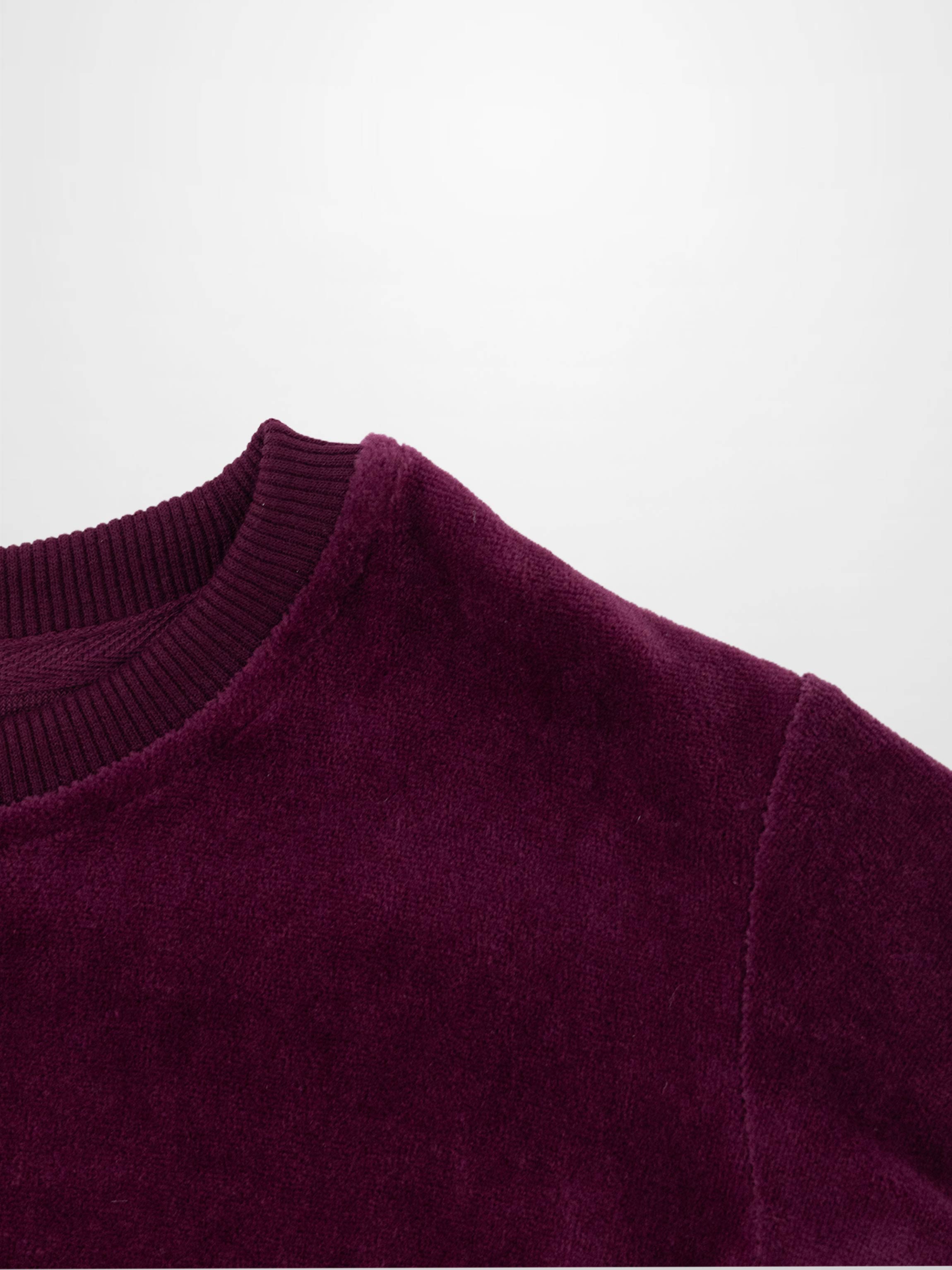 Velour Logo Sweatshirt - Burgundy