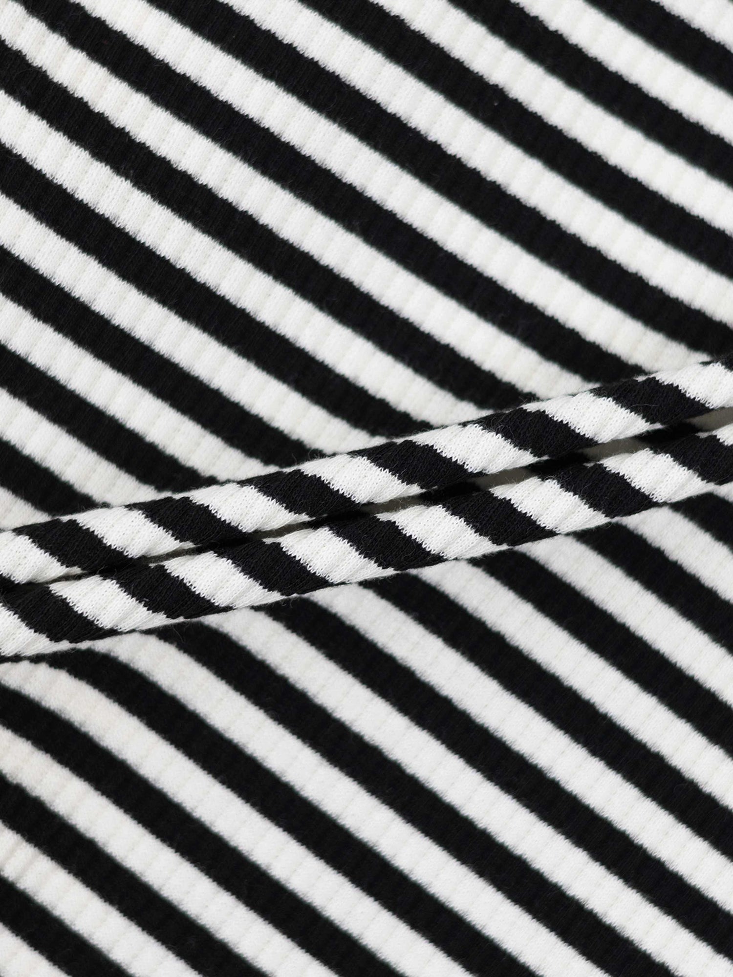 Striped Crew Neck T-Shirt - Black &amp; White