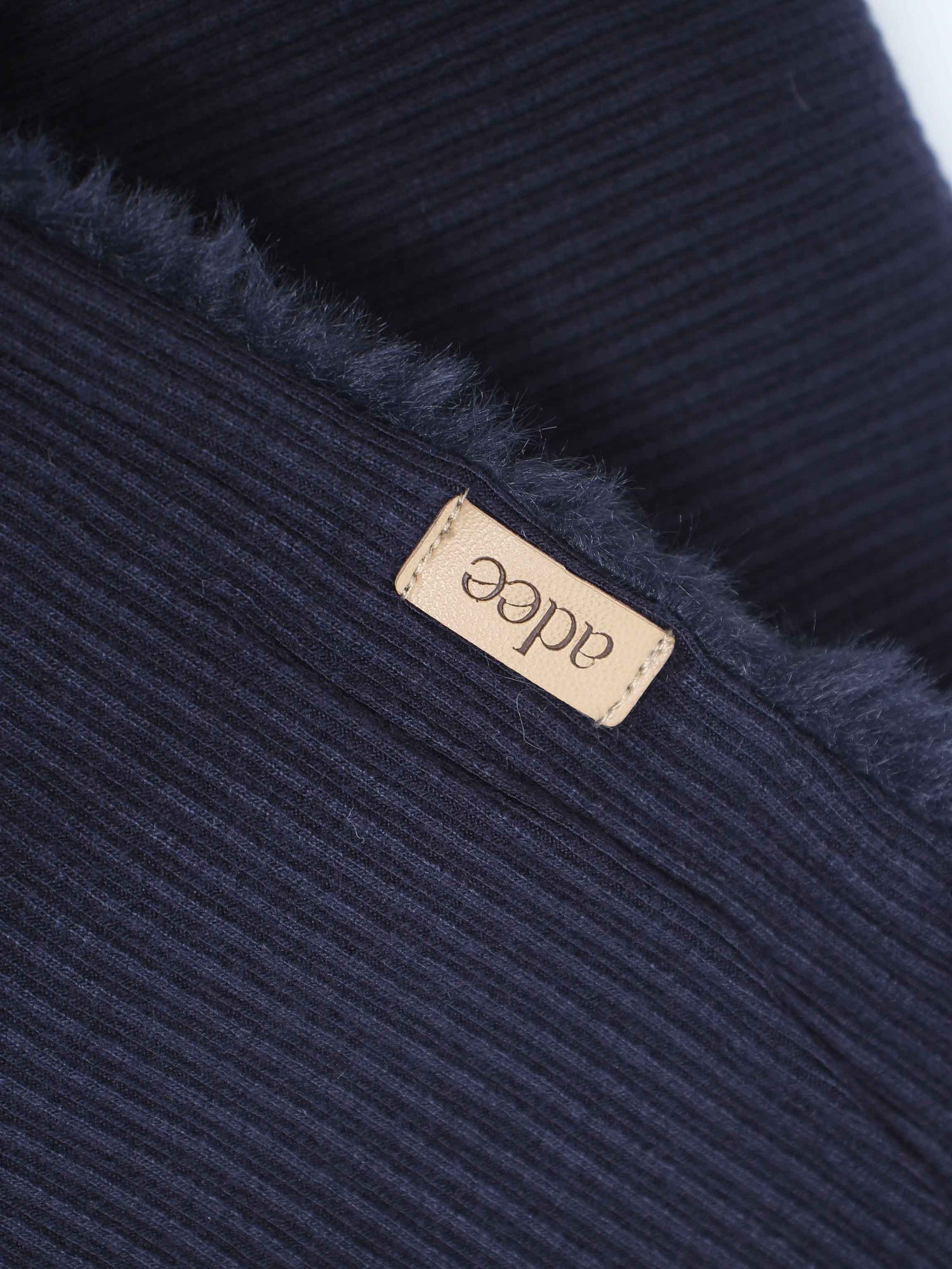 Plush Fur Blanket- Navy