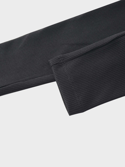 Black ribbed leggings for kids