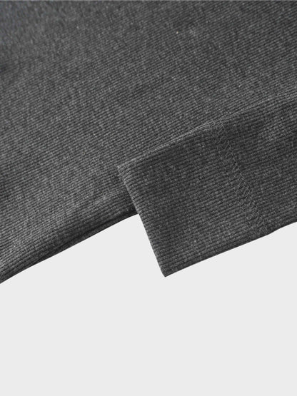 Crossover Thin Ribbed Pajama - Heather Grey