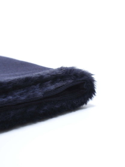 Plush Fur Blanket- Navy