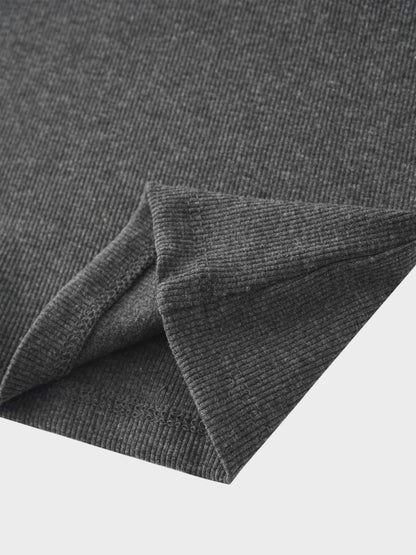 Crossover Thin Ribbed Pajama - Heather Grey