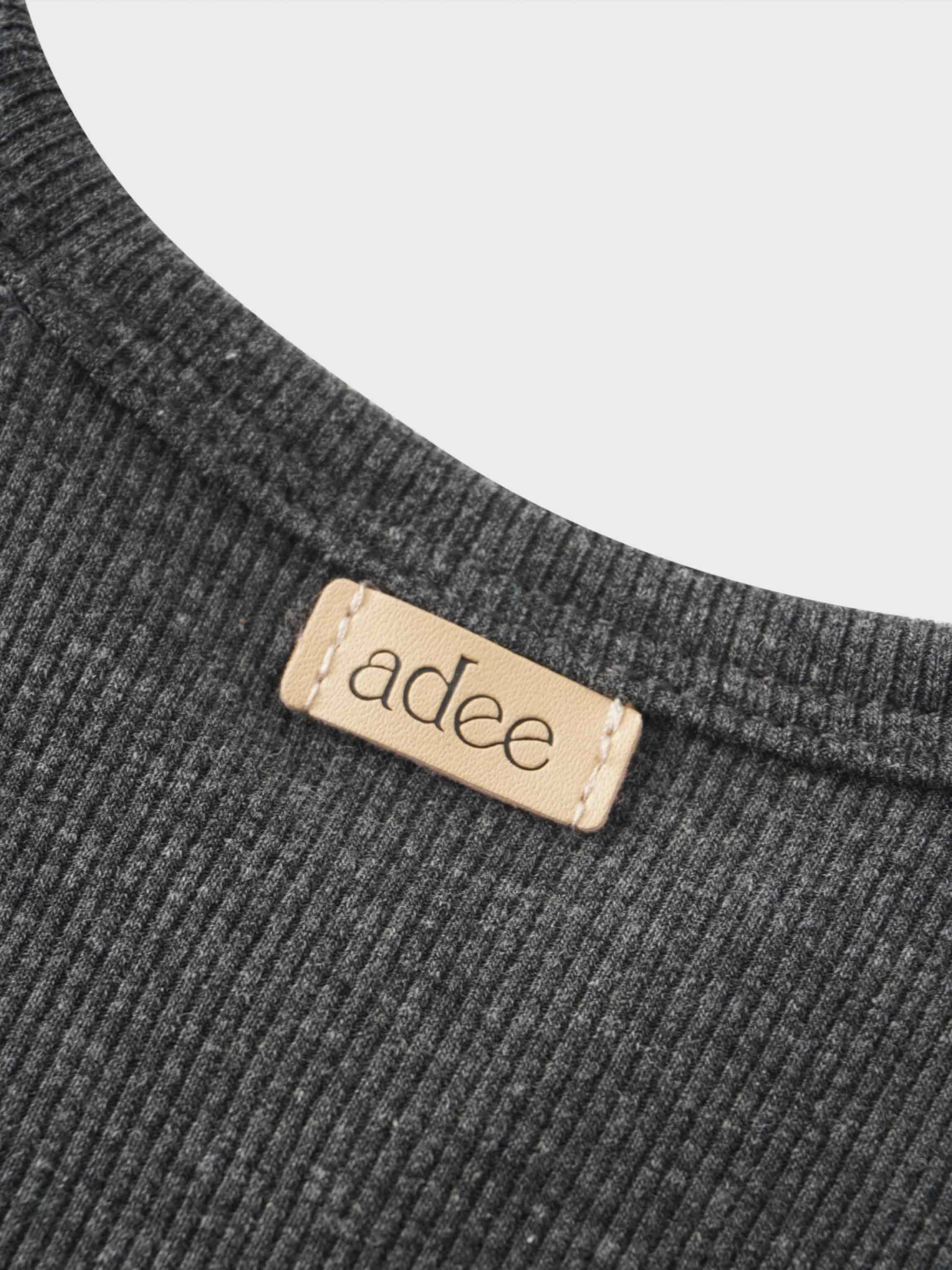 Crossover Thin Ribbed Pajama - Heather Grey