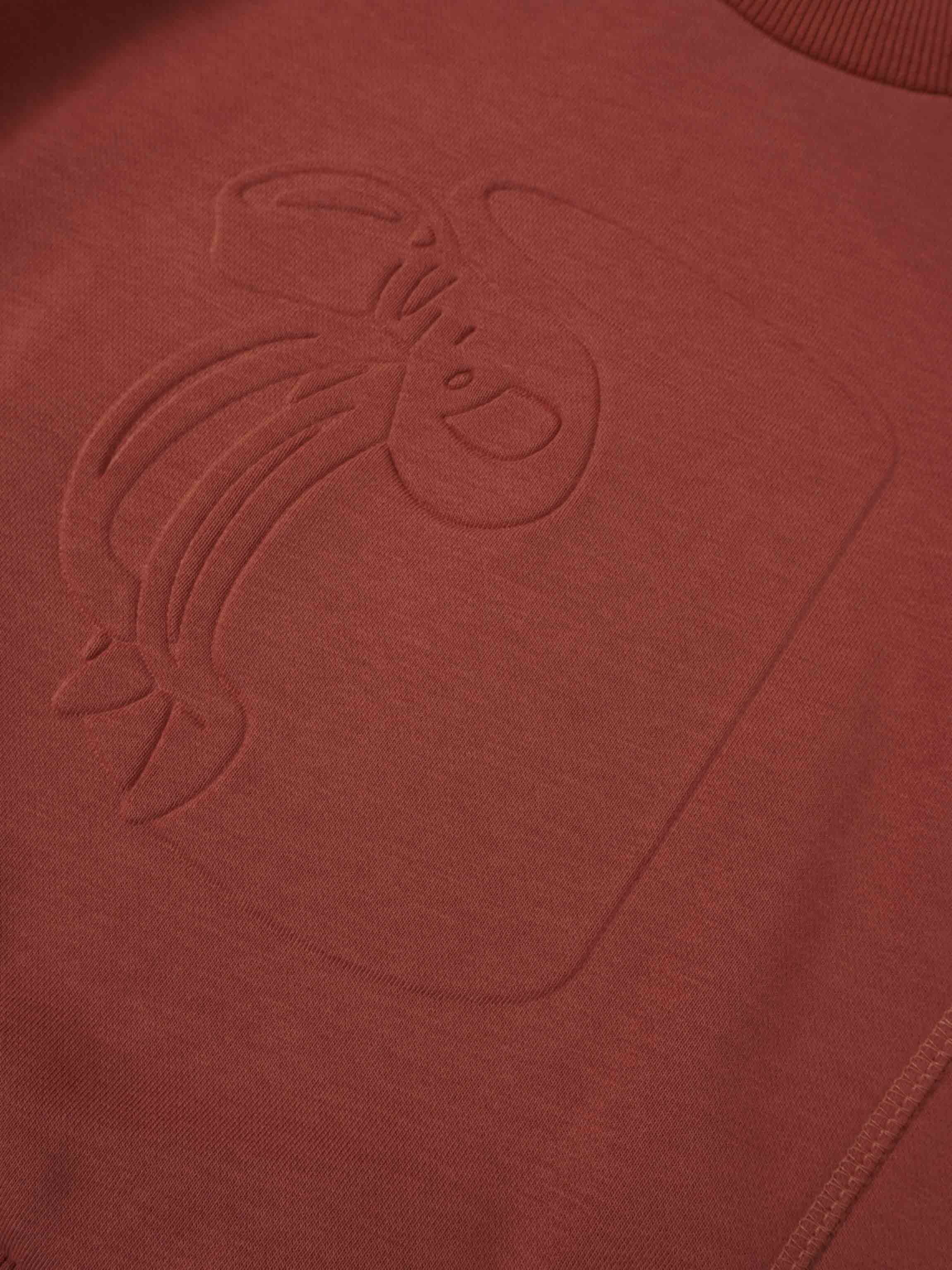 Embossed Mug Sweatshirt - Rust
