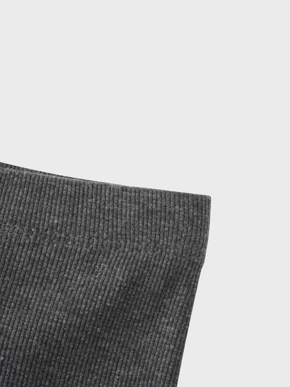 Crossover Thin Ribbed Pajama - Heather Grey